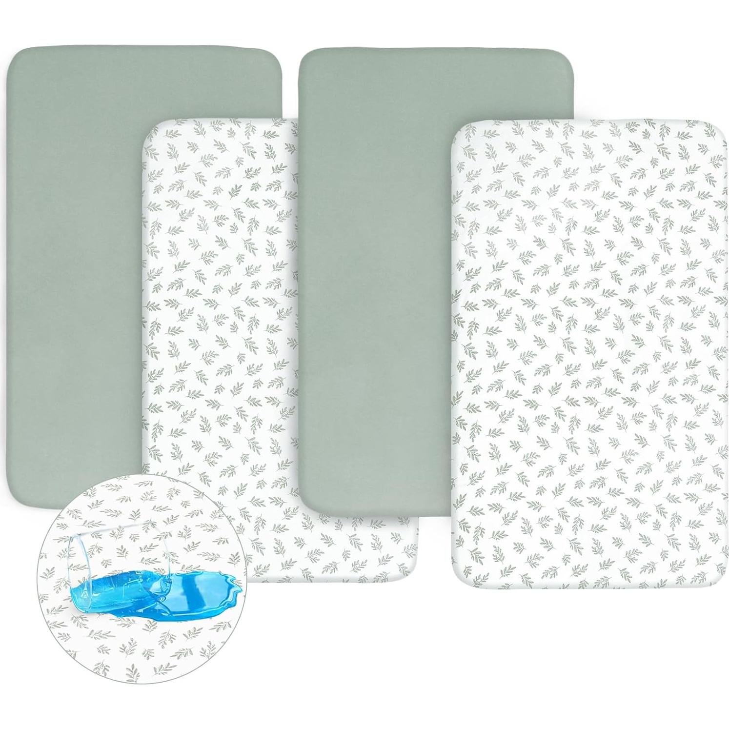 Biloban 4 Sábanas de Cuna Impermeables Microfibra 132x71cm