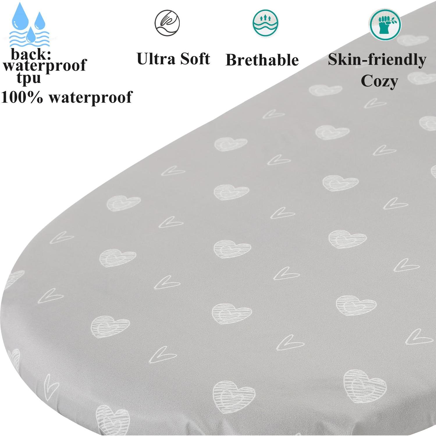 Sábanas Impermeables para Cuna Fadacudan 2 Piezas Jersey Suave