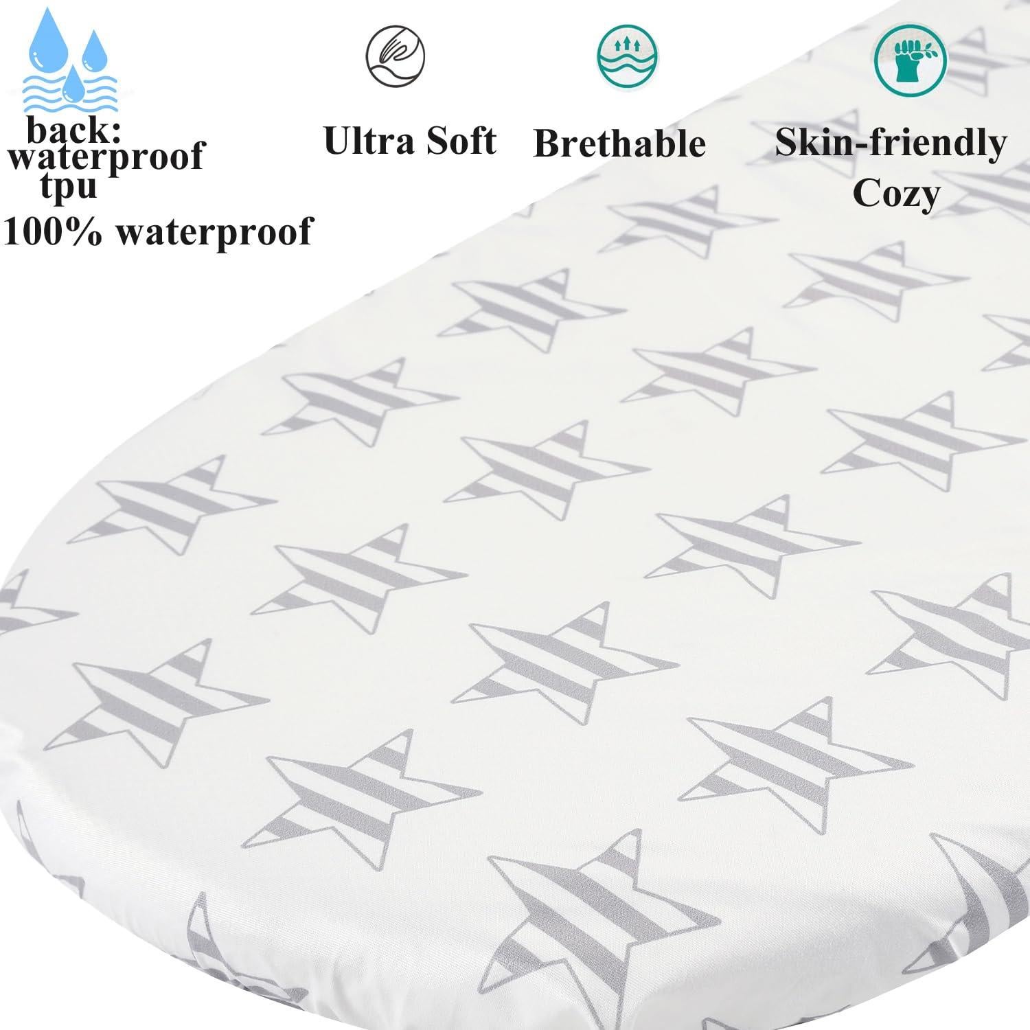 Sábanas Impermeables para Cuna Fadacudan 2 Piezas Jersey Suave