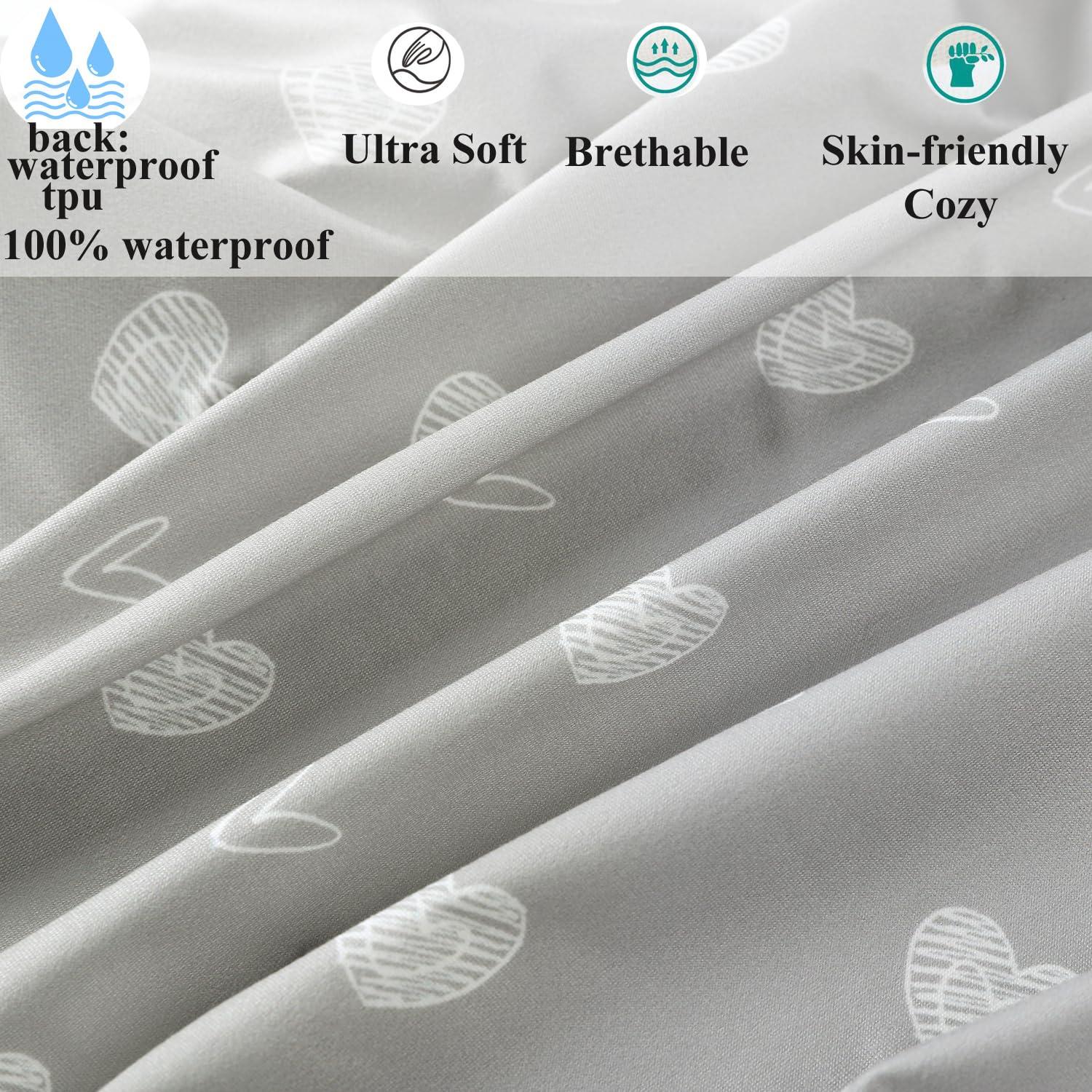 Sábanas Impermeables para Cuna Fadacudan 2 Piezas Jersey Suave