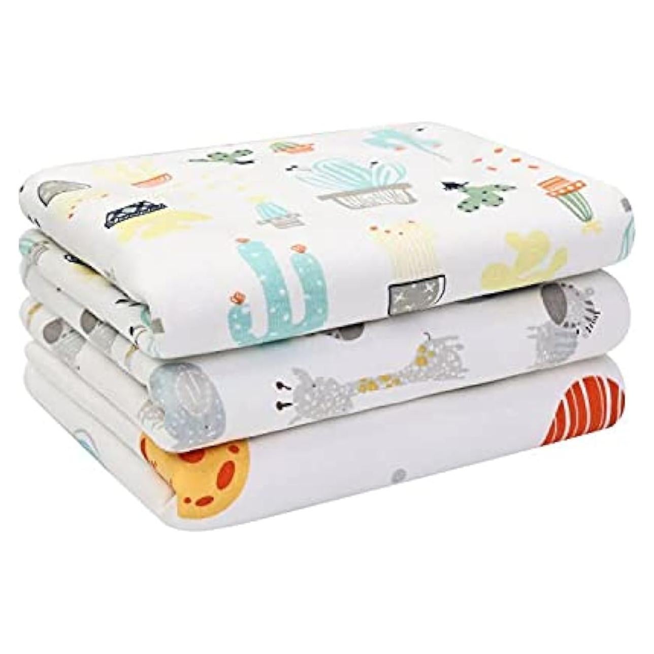 Almohadillas de Cambio para Bebé 3 Piezas Algodón Impermeable