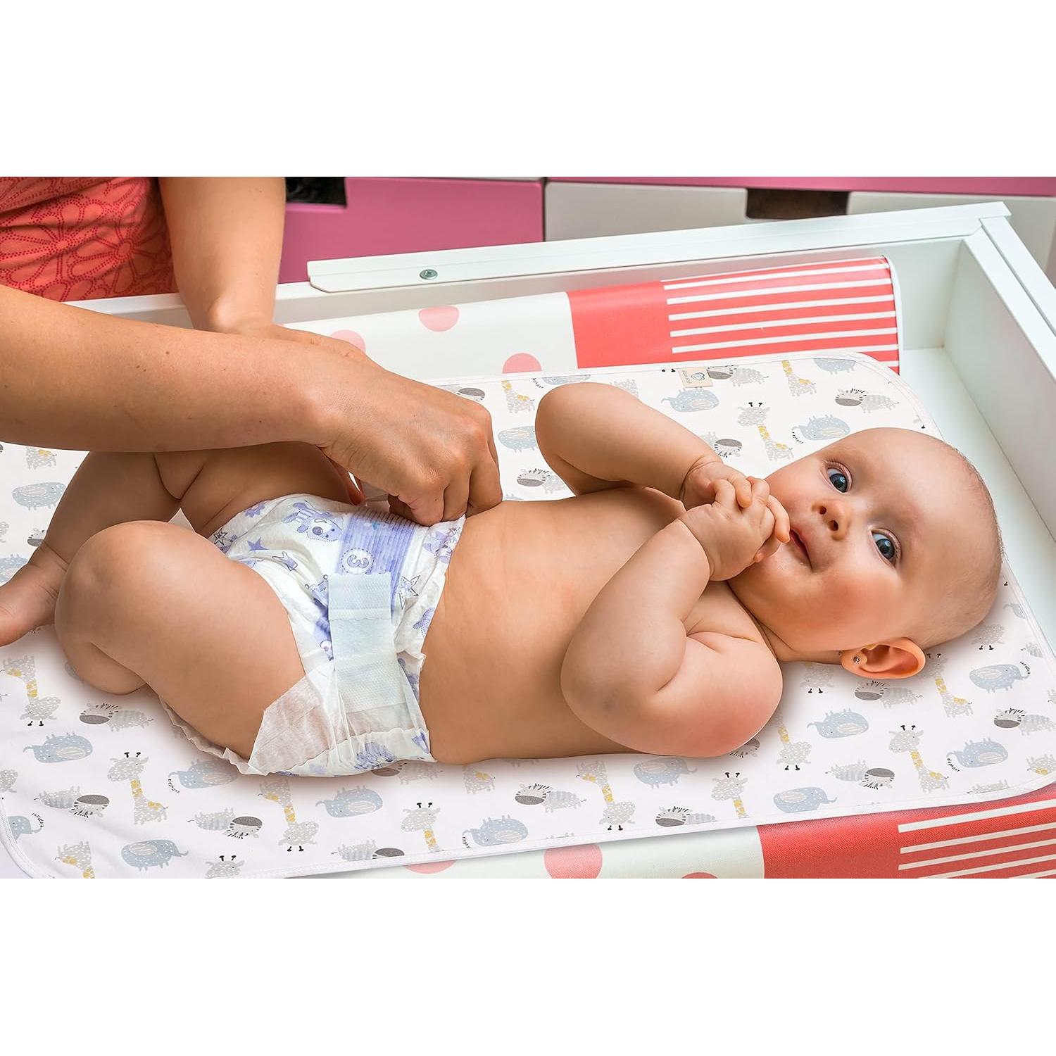 Almohadillas de Cambio para Bebé 3 Piezas Algodón Impermeable