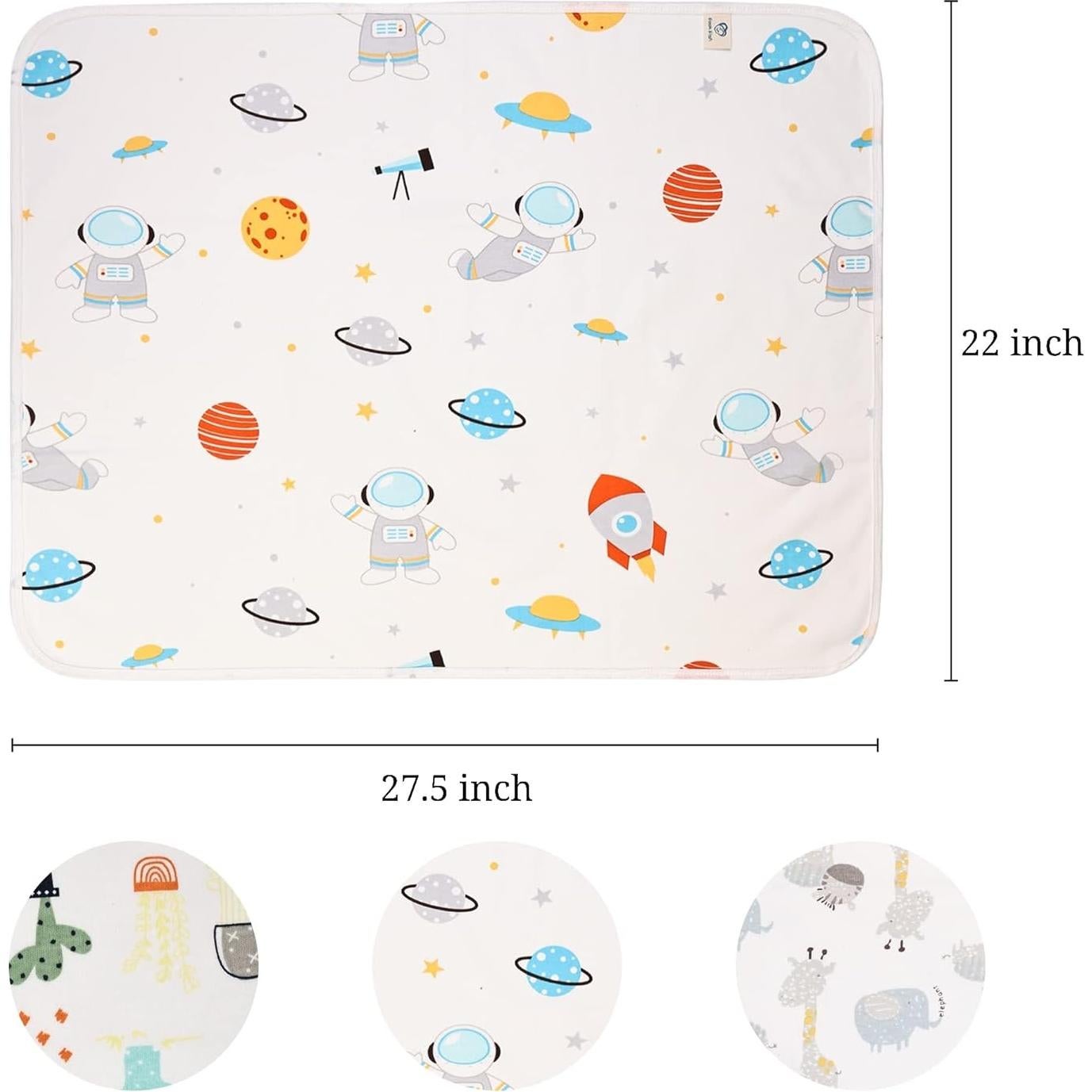 Almohadillas de Cambio para Bebé 3 Piezas Algodón Impermeable