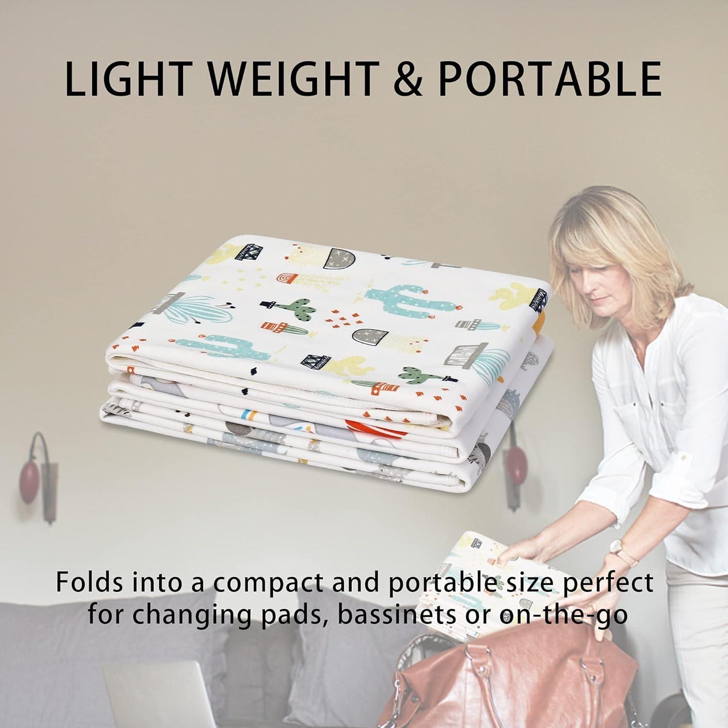 Almohadillas de Cambio para Bebé 3 Piezas Algodón Impermeable