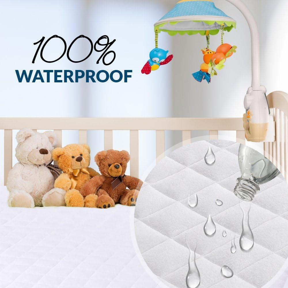 Protector de Colchón Mini PlushDeluxe 100% Impermeable Blanco