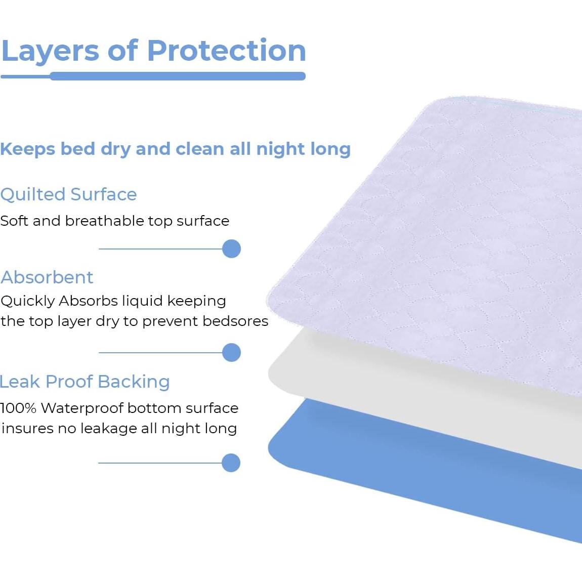 Almohadillas de cama lavables Avalon Care 86x91 cm - Paquete de 2