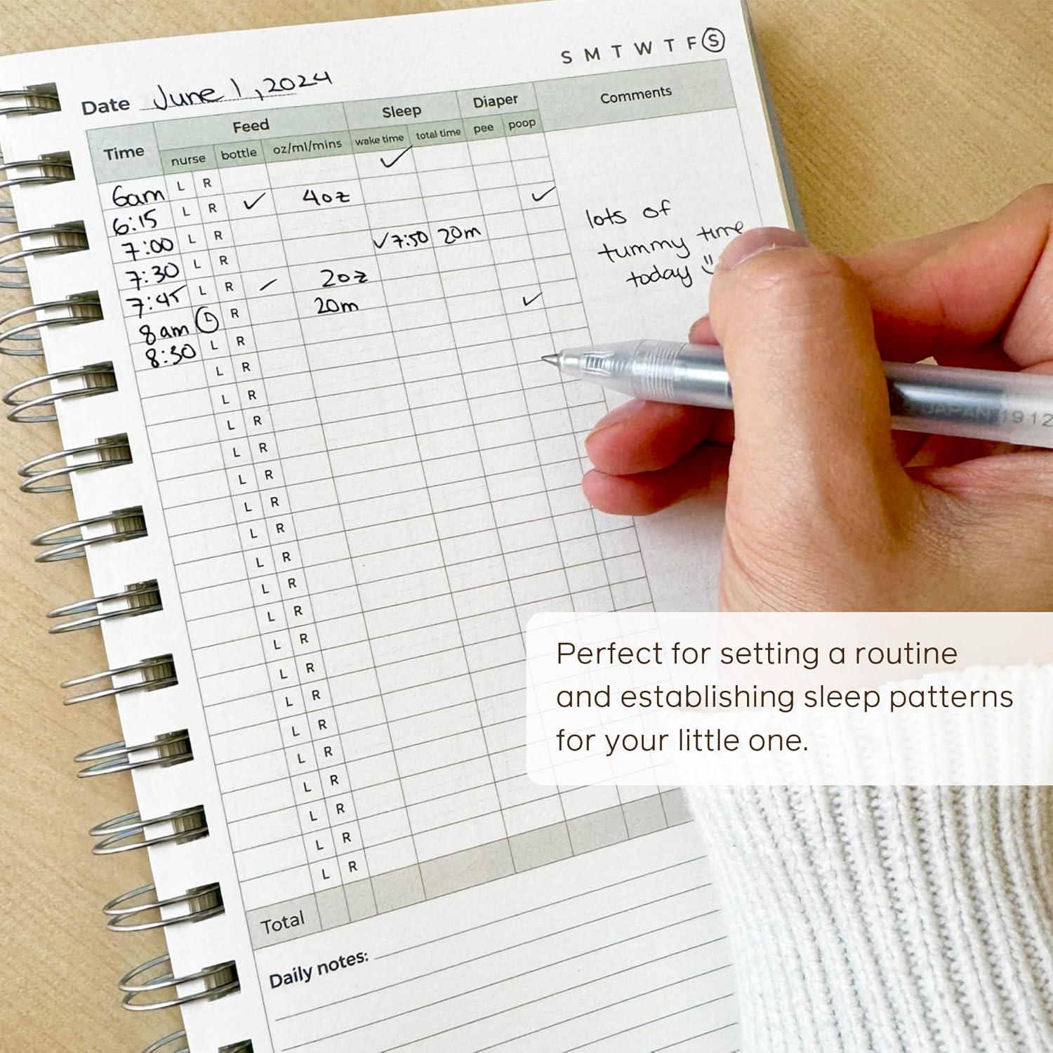 Libro de Registro Diario para Bebés A5 - Tapa Dura Rosa