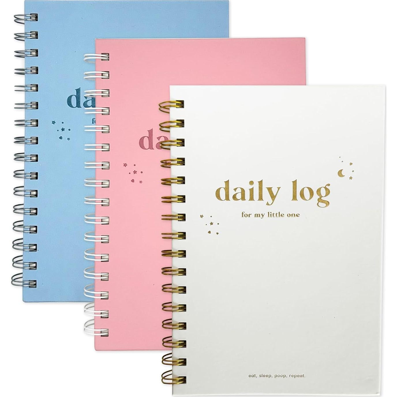 Libro de Registro Diario para Bebés A5 - Tapa Dura Rosa