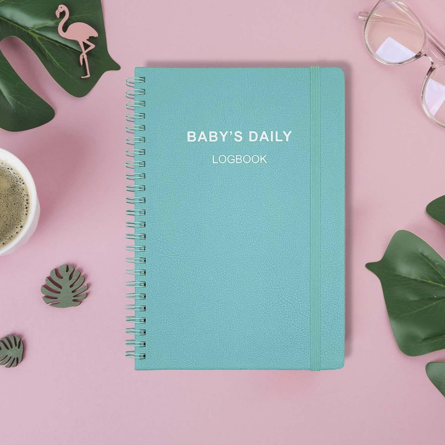 Registro Diario del Bebé A5 - Planificador Verde Azulado 152 Páginas