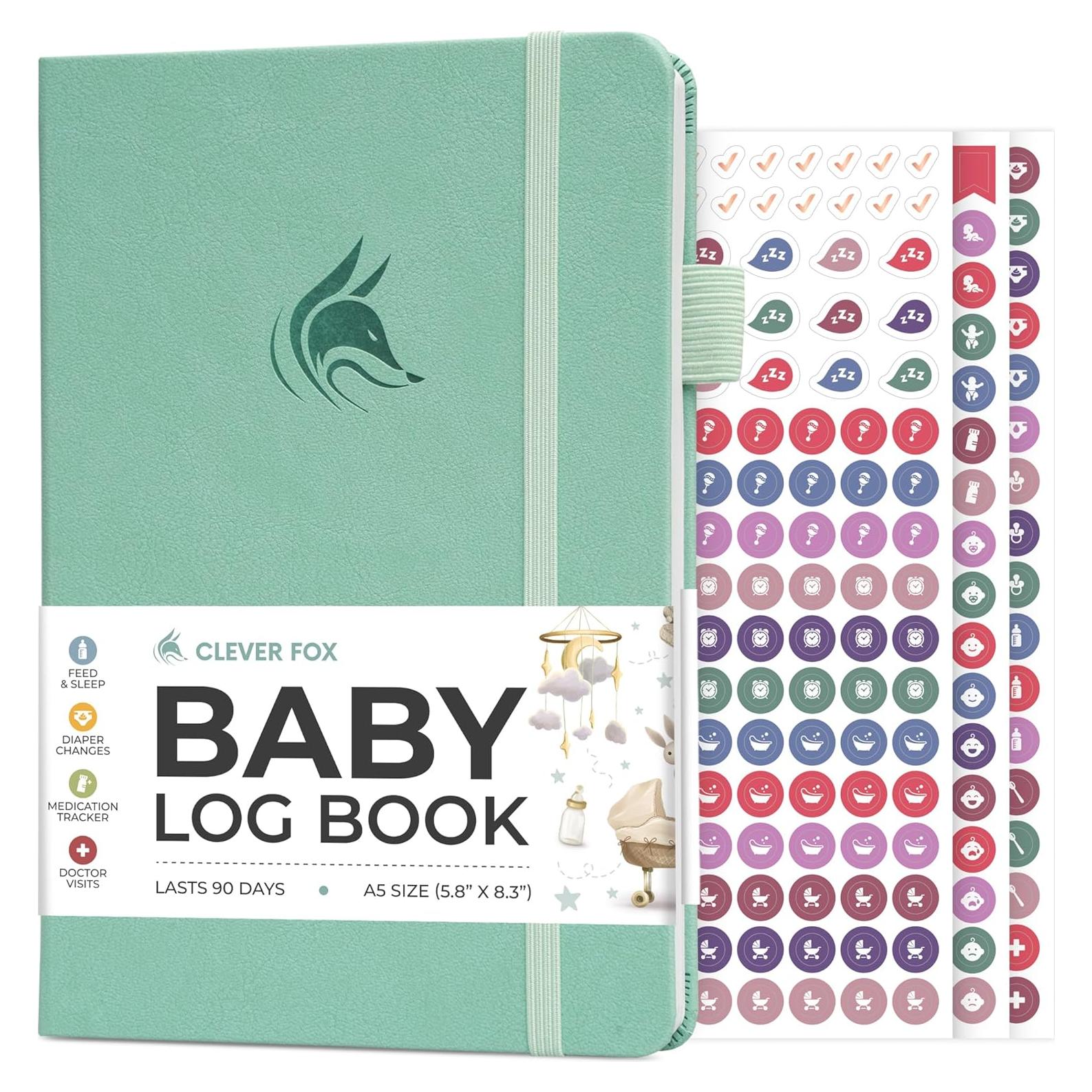 Diario de Alimentación y Sueño Clever Fox A5 Crema Menta