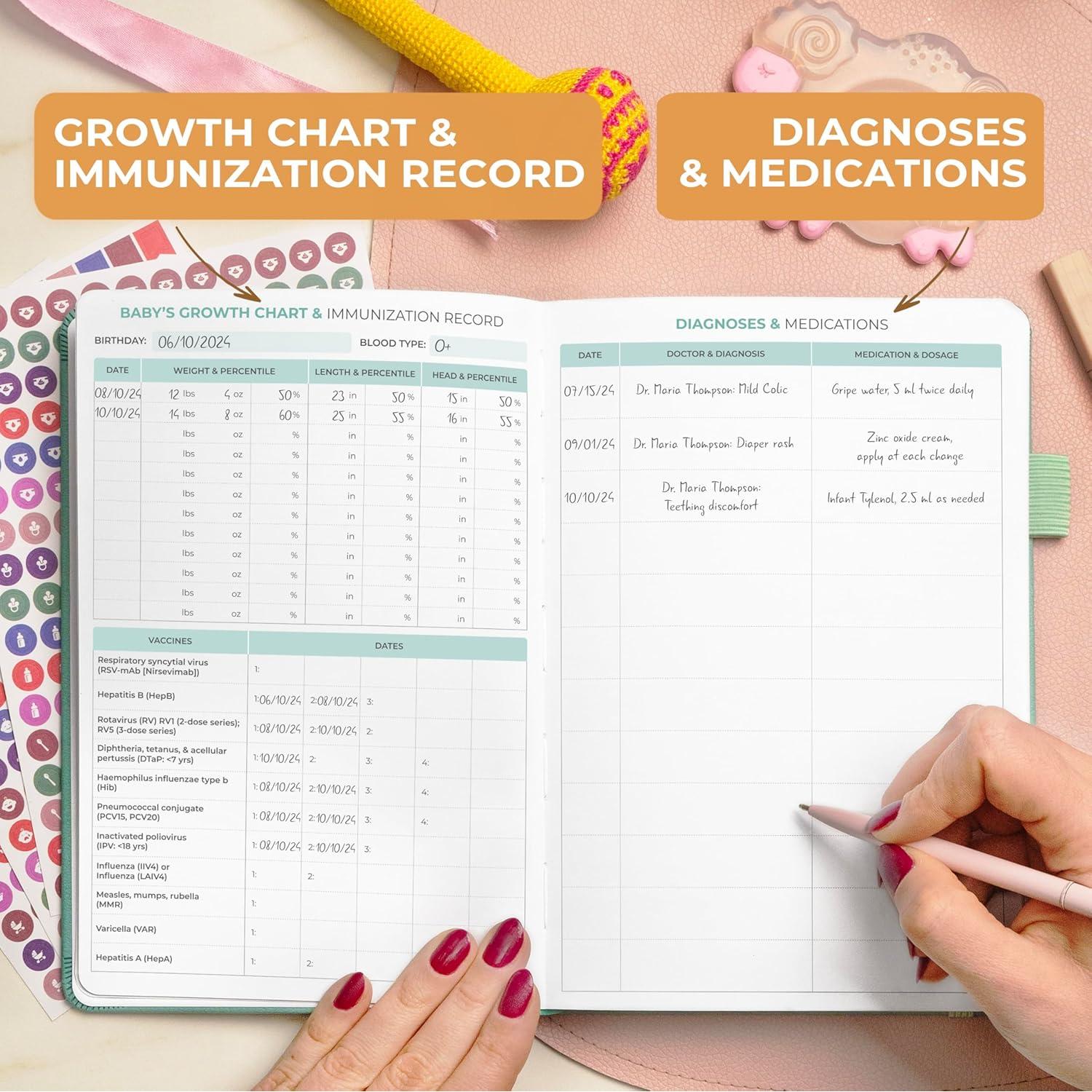 Diario de Alimentación y Sueño Clever Fox A5 Crema Menta