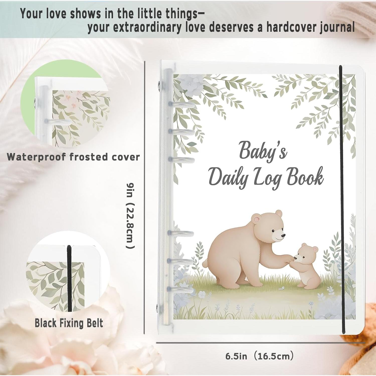 Libro de Registro Diario para Bebés Oso Azul - 0-6 Meses