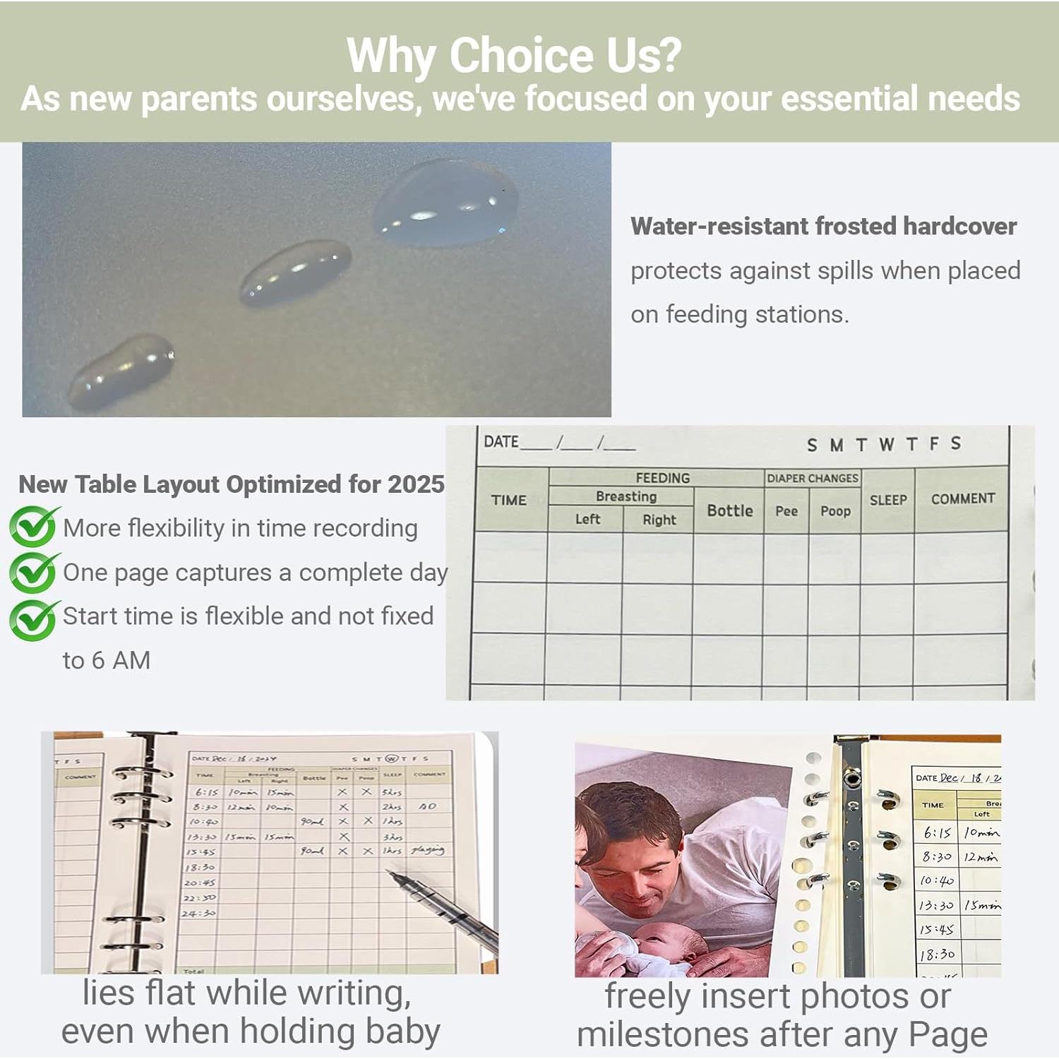 Libro de Registro Diario para Bebés Oso Azul - 0-6 Meses