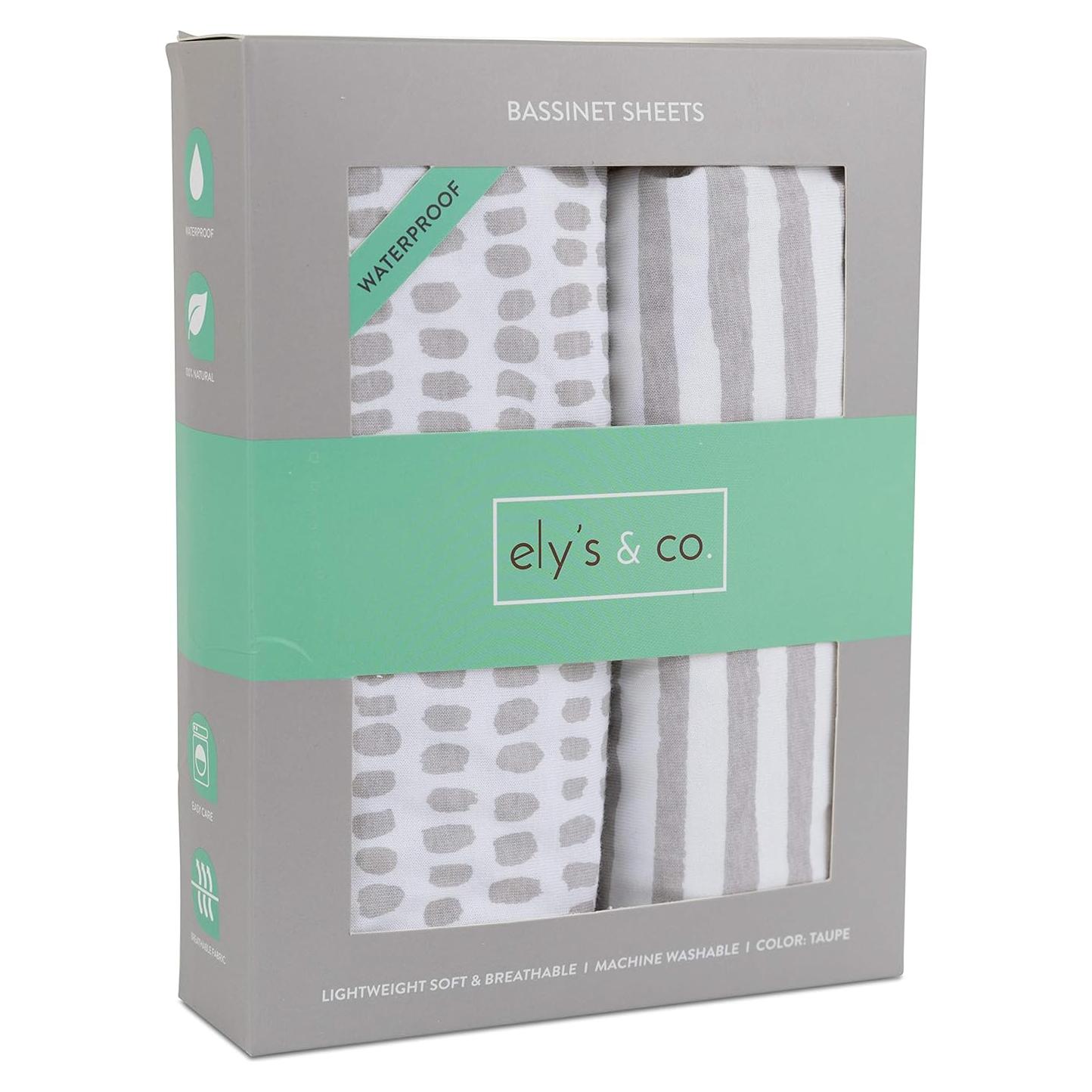 Sábanas de Cuna Impermeables Ely's & Co. 100% Algodón - Paquete de 2