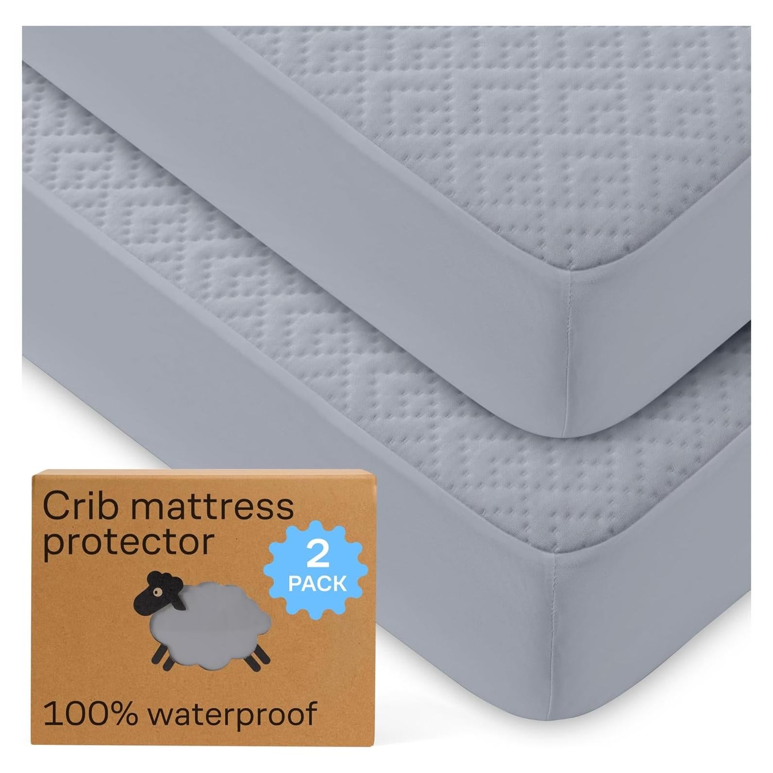 Protector de Colchón de Cuna Niagara 2 Piezas Impermeable Gris