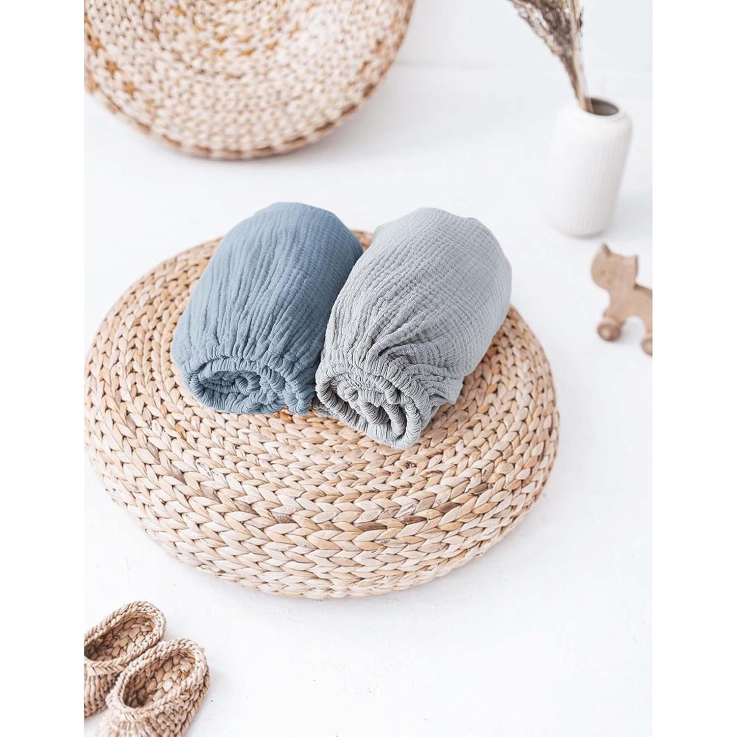 Sábanas de Muselina para Cunas MairMore 100% Algodón 2 Piezas