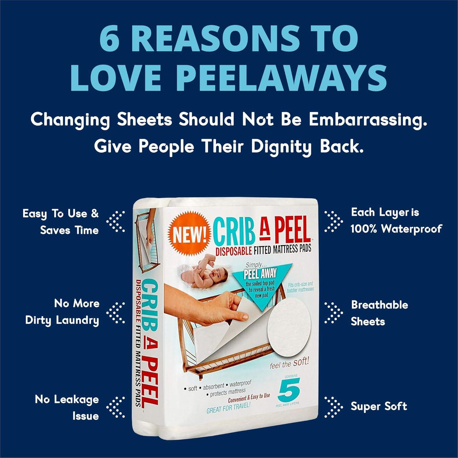 Sábanas Desechables Impermeables PEELAWAYS para Cuna - 5 Capas