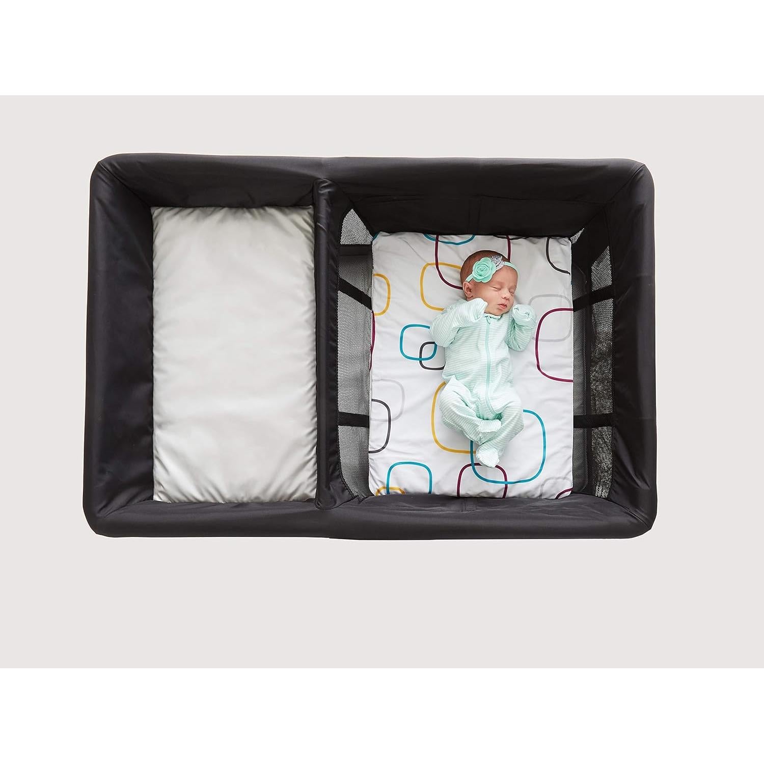 Sábana ajustada para cuna 4moms Breeze Plus - Multicolor/Blanco