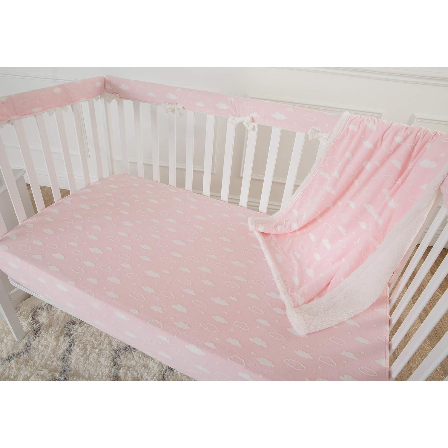 Sábana Ajustable Chenille Rosa 3D American Baby 71x132 cm