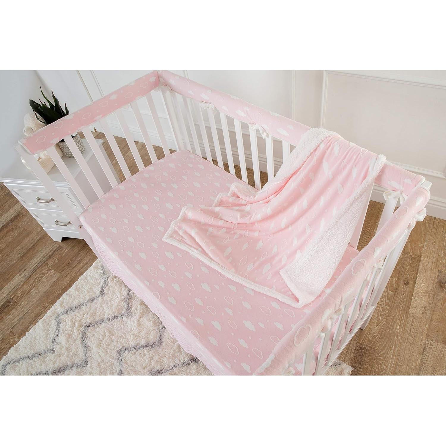 Sábana Ajustable Chenille Rosa 3D American Baby 71x132 cm