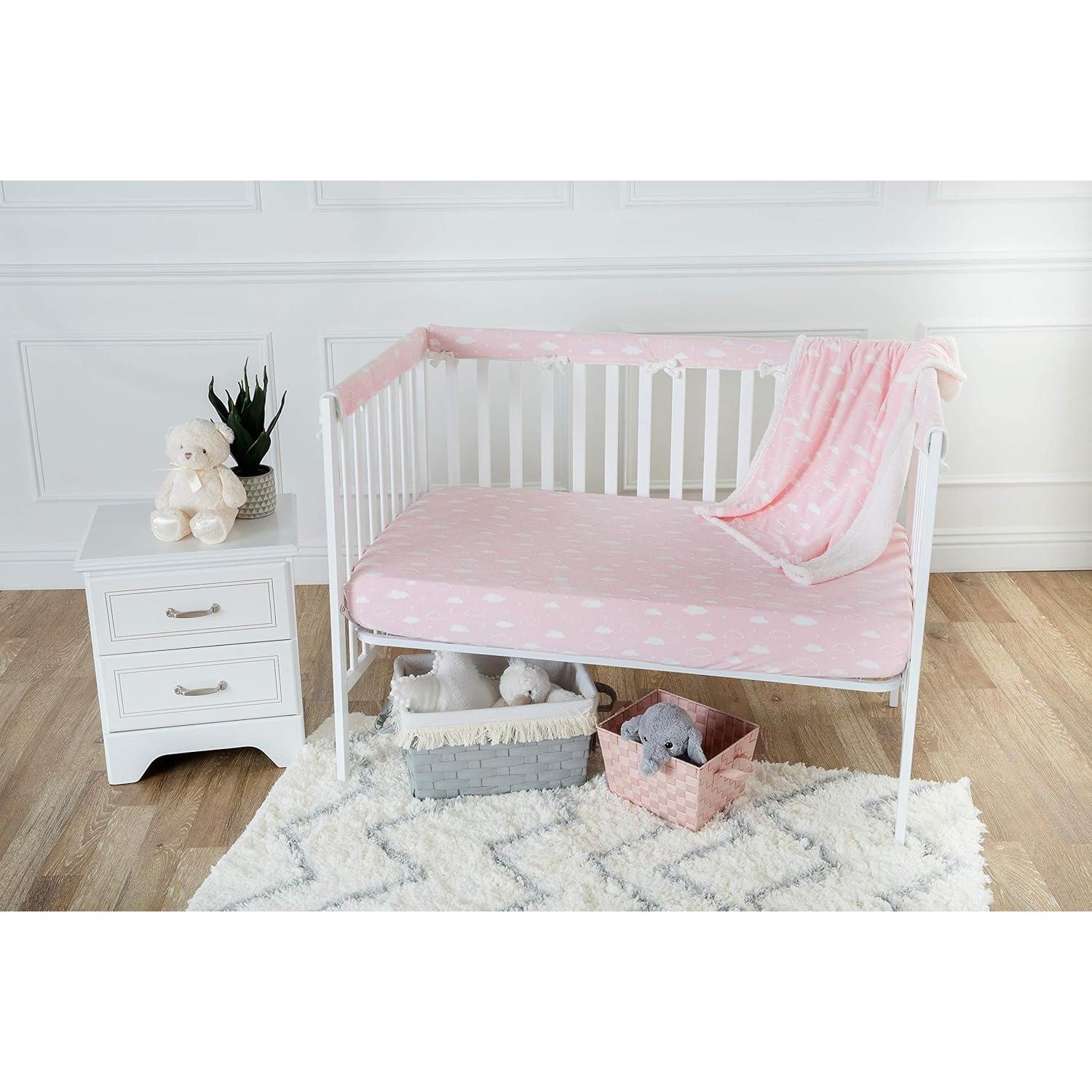 Sábana Ajustable Chenille Rosa 3D American Baby 71x132 cm