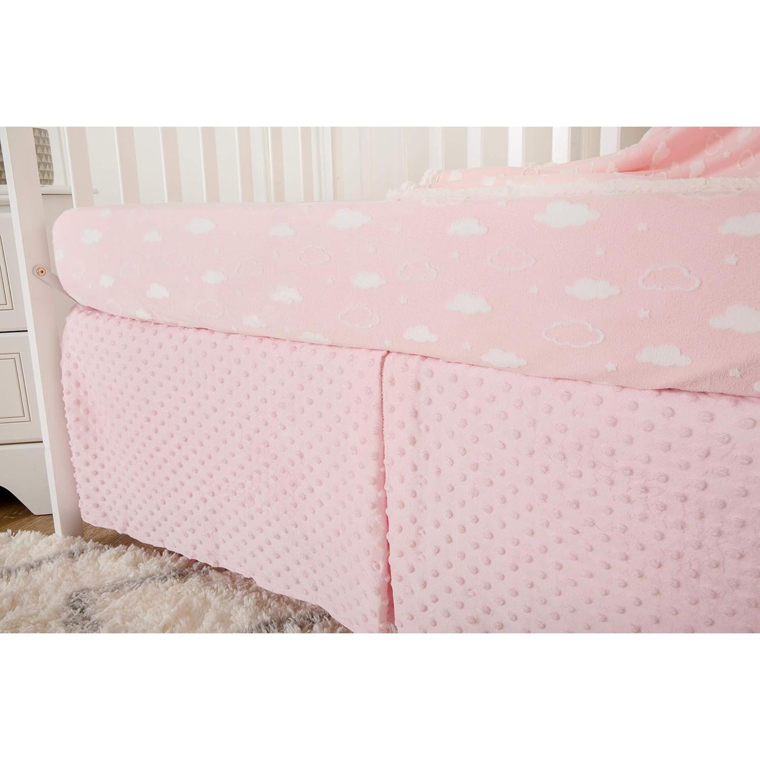 Sábana Ajustable Chenille Rosa 3D American Baby 71x132 cm