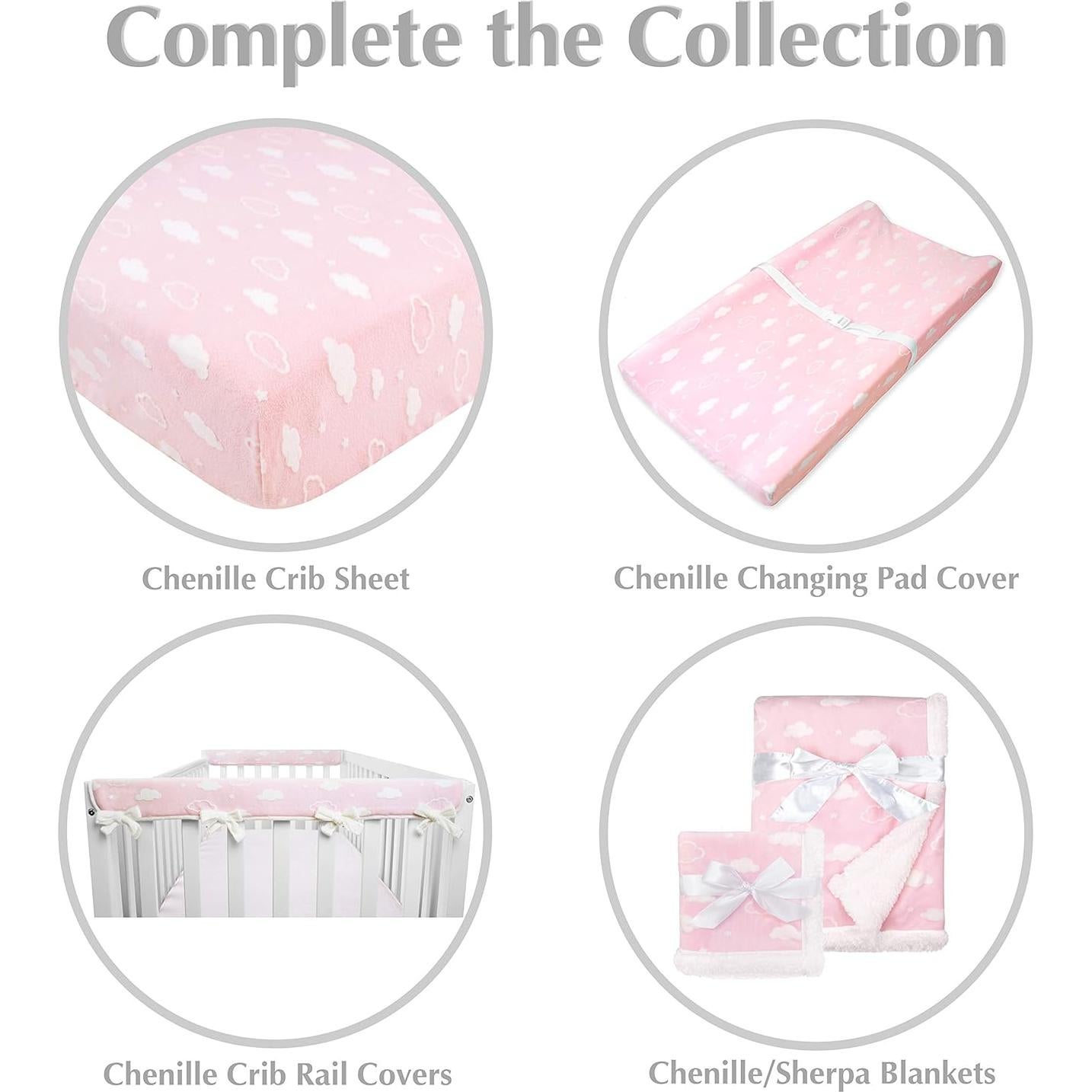 Sábana Ajustable Chenille Rosa 3D American Baby 71x132 cm