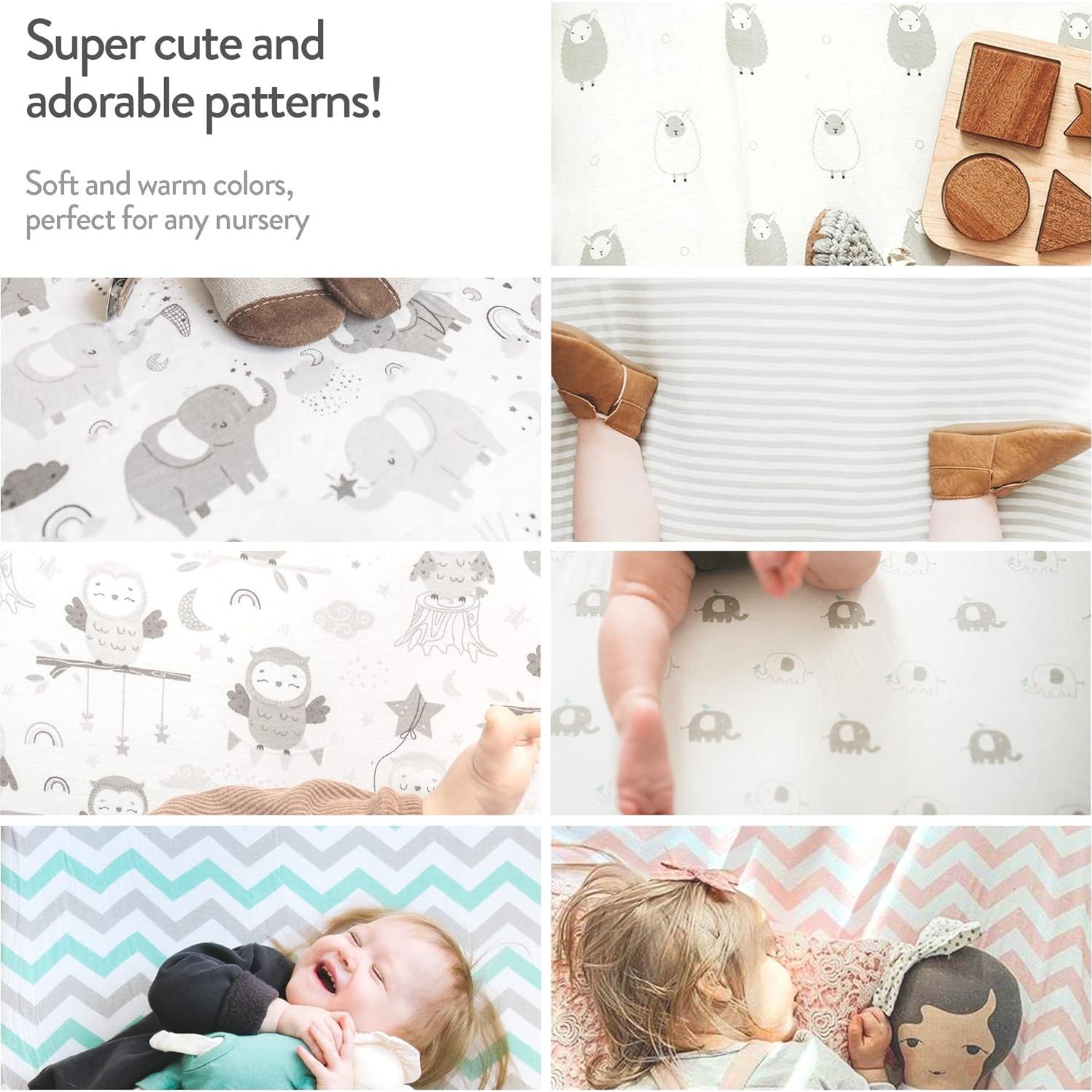 Sábanas Ajustadas para Cuna Joey + Joan 48.3 x 81.3 cm 100% Algodón