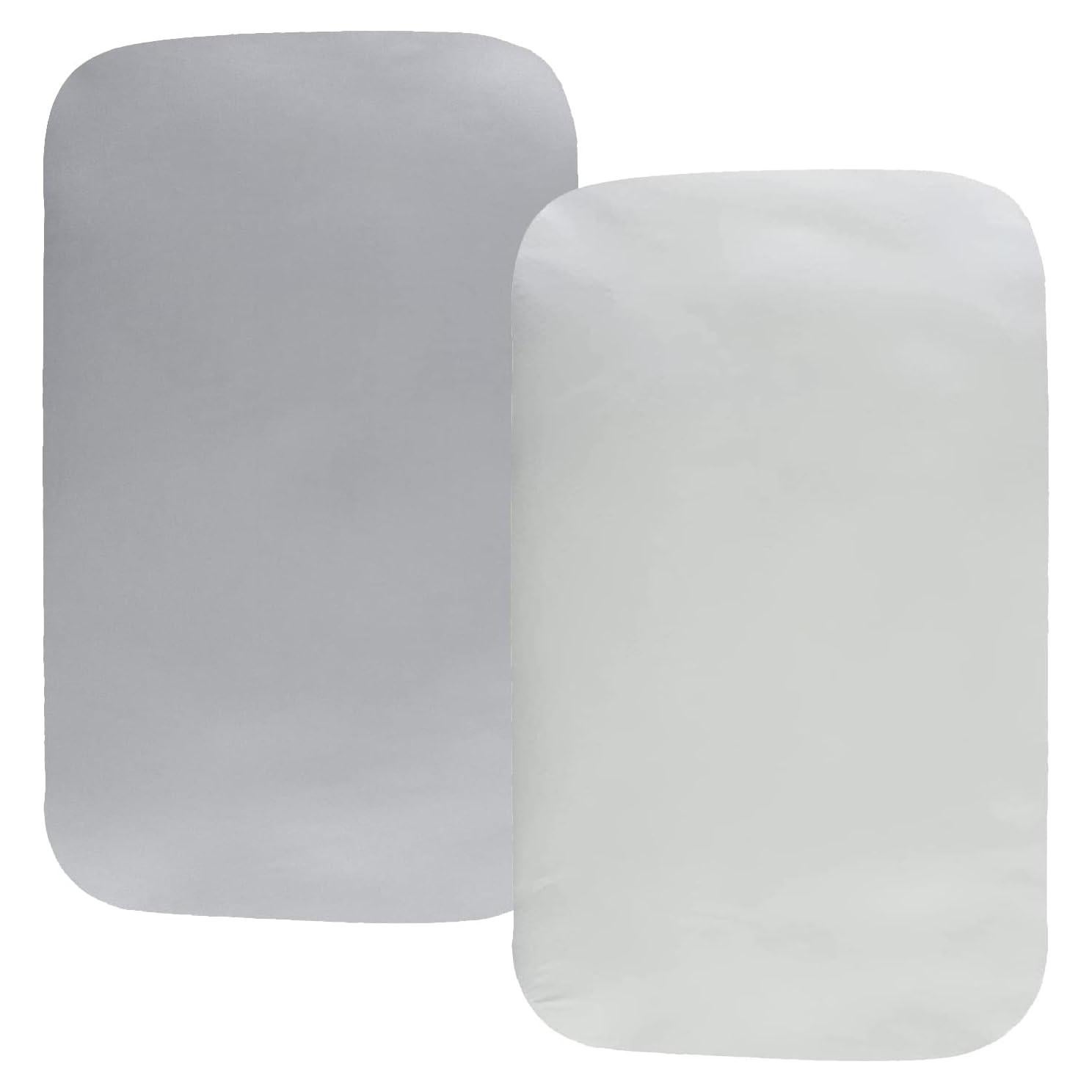 Sábanas de Cuna de Satén Tcmyyund 2 Paquetes Gris y Blanco