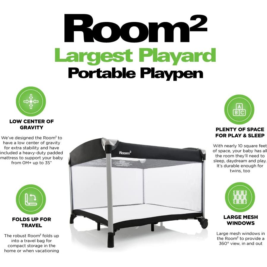 Parque Infantil Portátil Joovy Room² Negro 101x101 cm