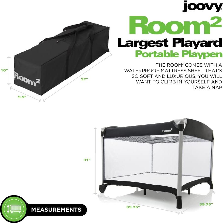 Parque Infantil Portátil Joovy Room² Negro 101x101 cm