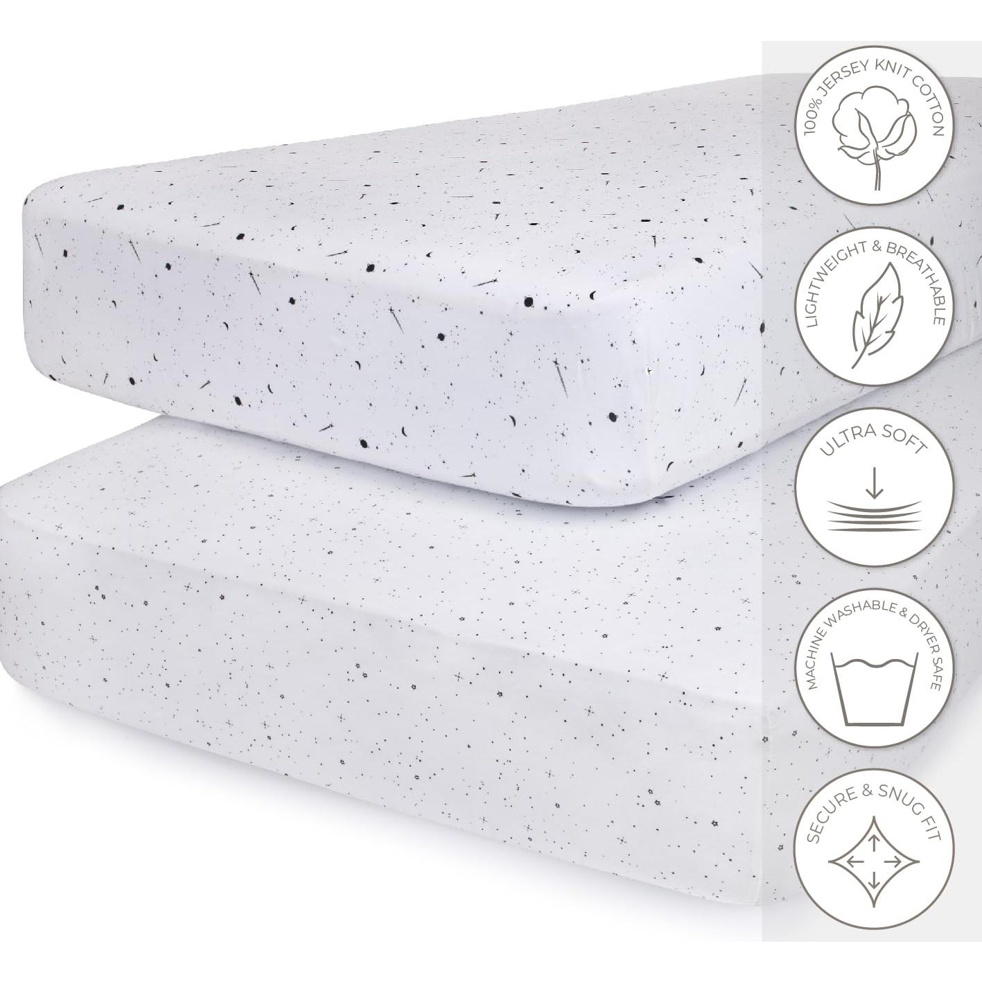 Sábanas de Cuna Ely's & Co. 100% Algodón Jersey 2 Piezas