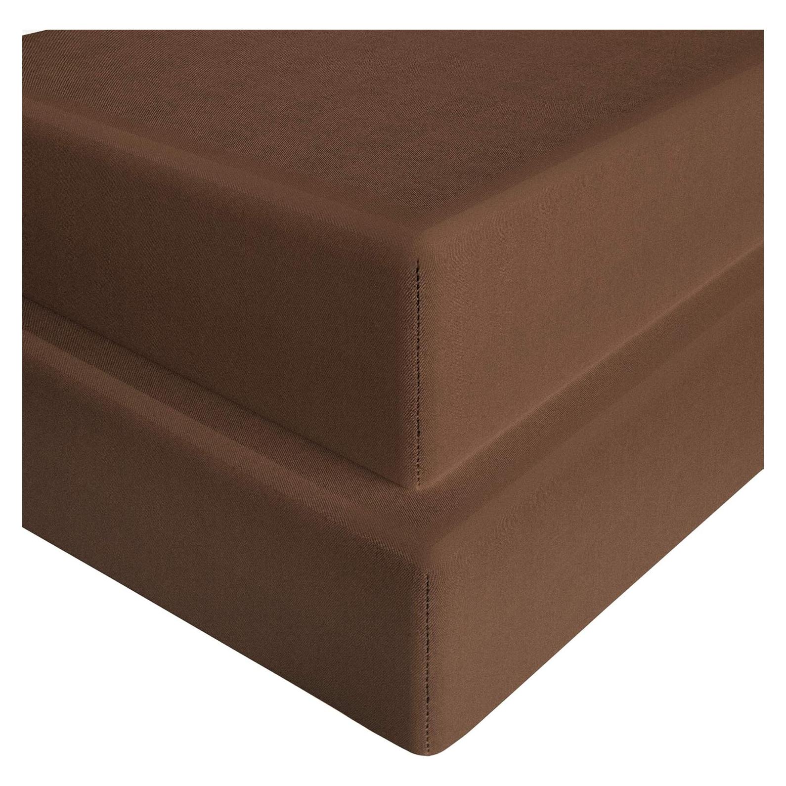 Sábanas Ajustadas Microfibra FLXXIE 2 Piezas 71x132 cm Marrón