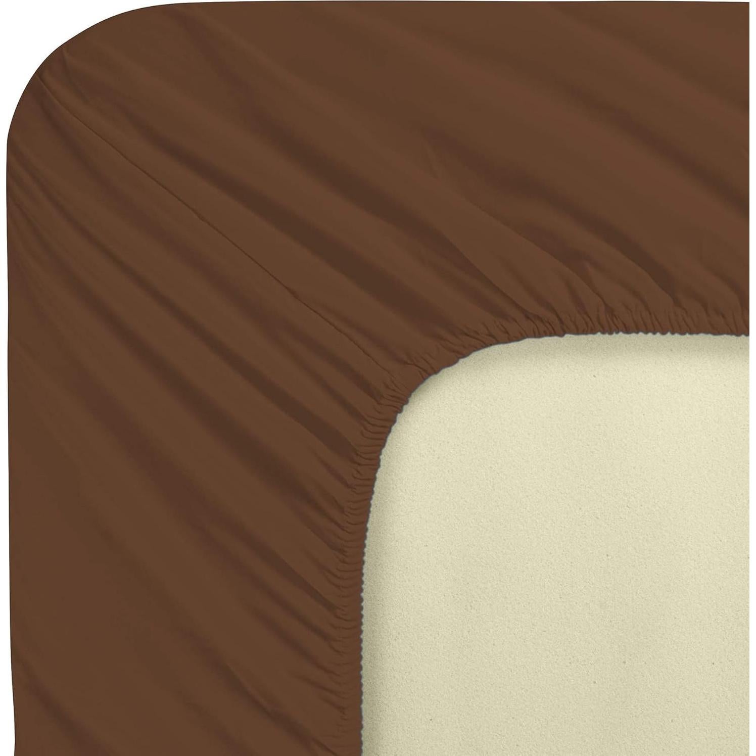 Sábanas Ajustadas Microfibra FLXXIE 2 Piezas 71x132 cm Marrón