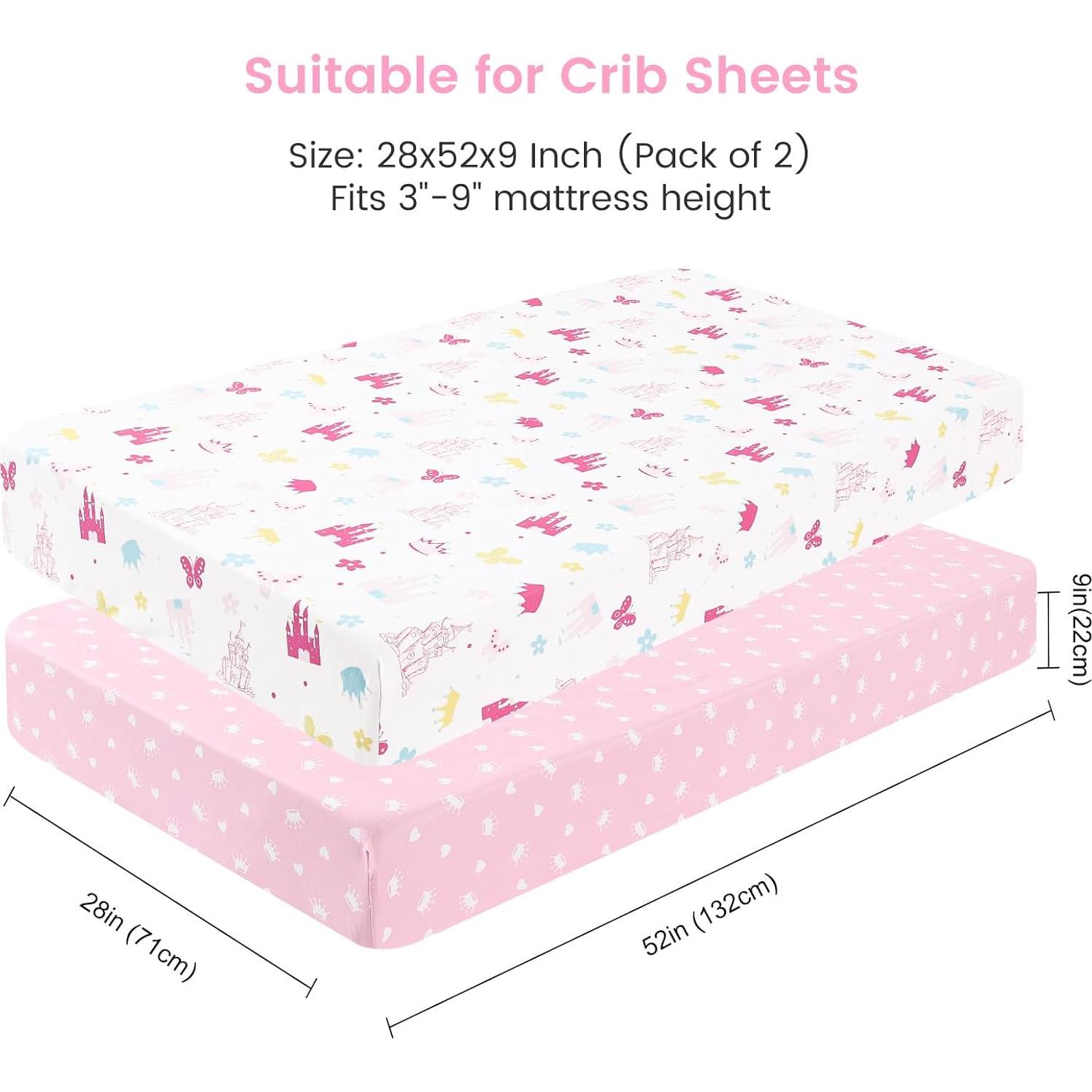 Sábanas Ajustables para Cuna PHF - 2 Piezas 71x132cm Castillo