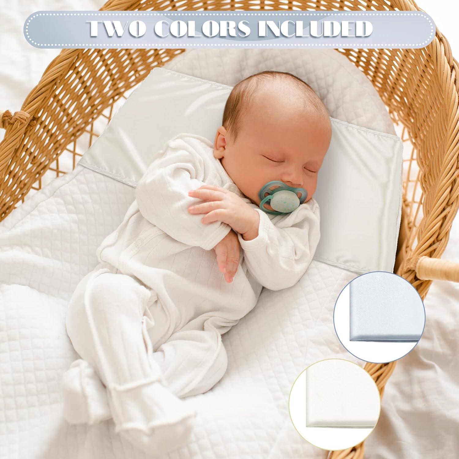 Sábanas de Cuna de Satén Hosuly 2 Pcs Gris y Blanco 74x30.5cm