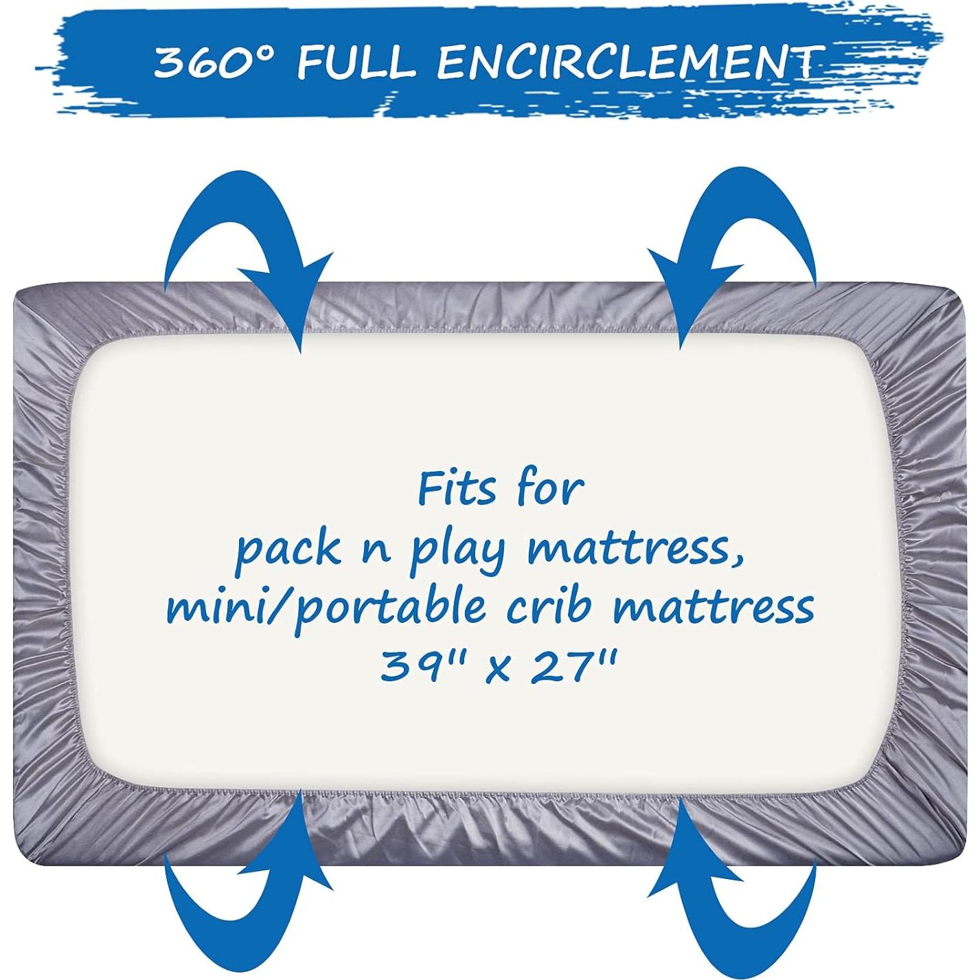 Sábana de Pack and Play Coldwind Gris 99x68.6cm Satin