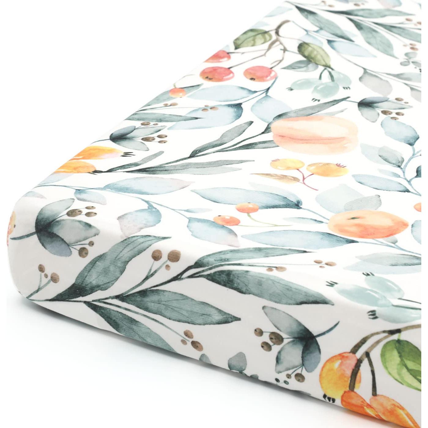 Juego de Sábanas Ajustadas GRSSDER para Mini Cuna 2 Piezas Floral