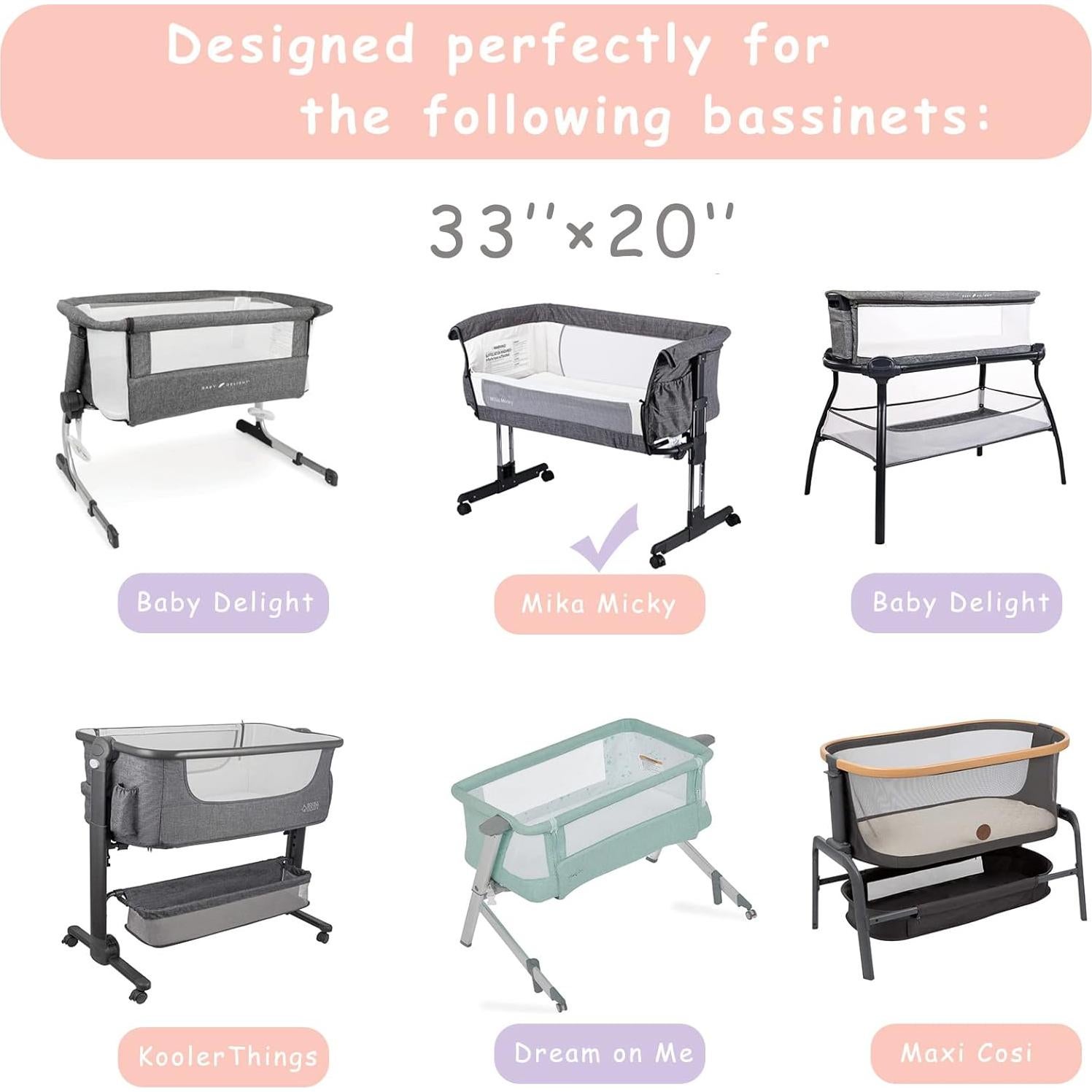 Sábanas Ajustadas para Cuna MEILA 100% Algodón 84x51 cm