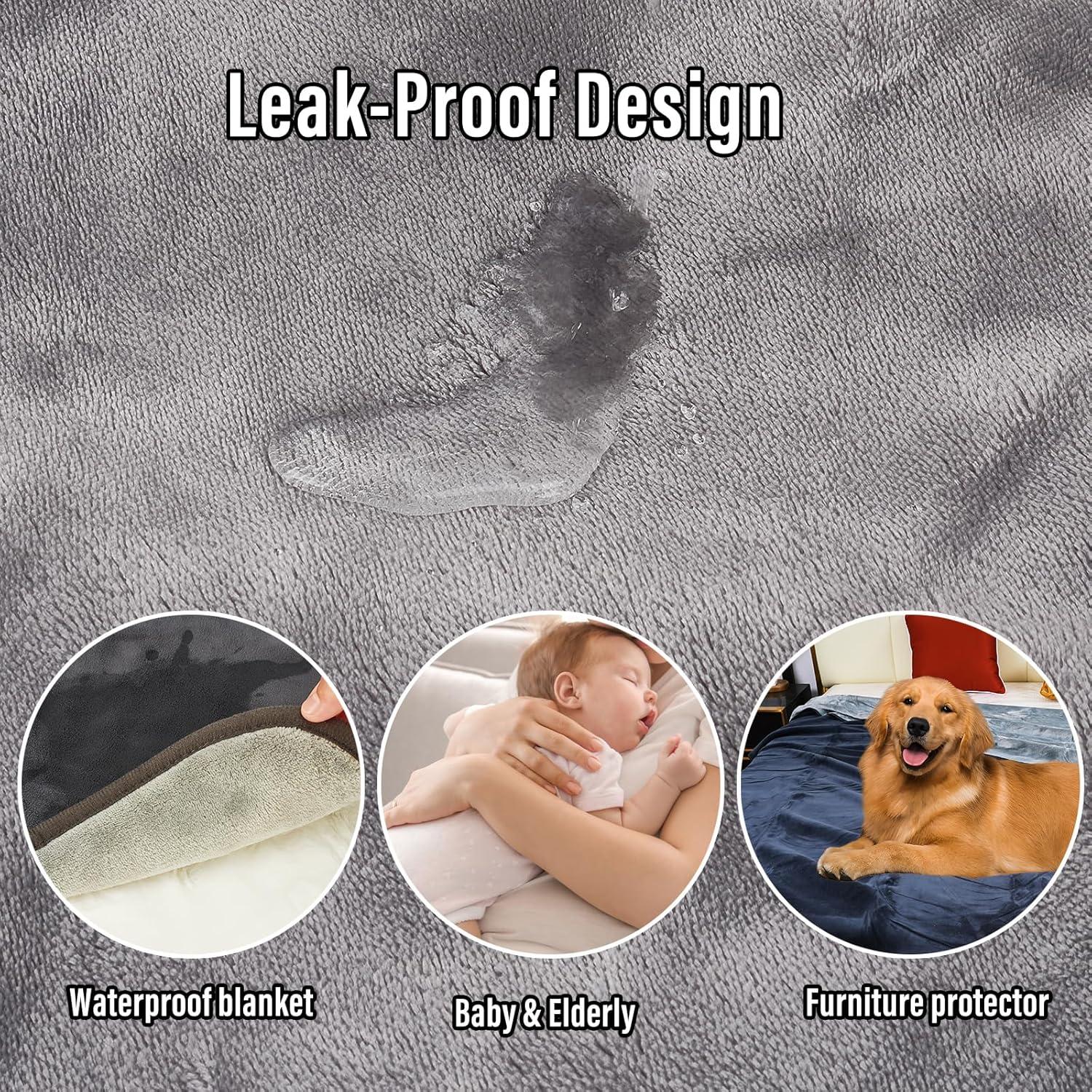 Manta Impermeable Ahinahwap 101.6x152.4cm Gris Oscuro/Plateado