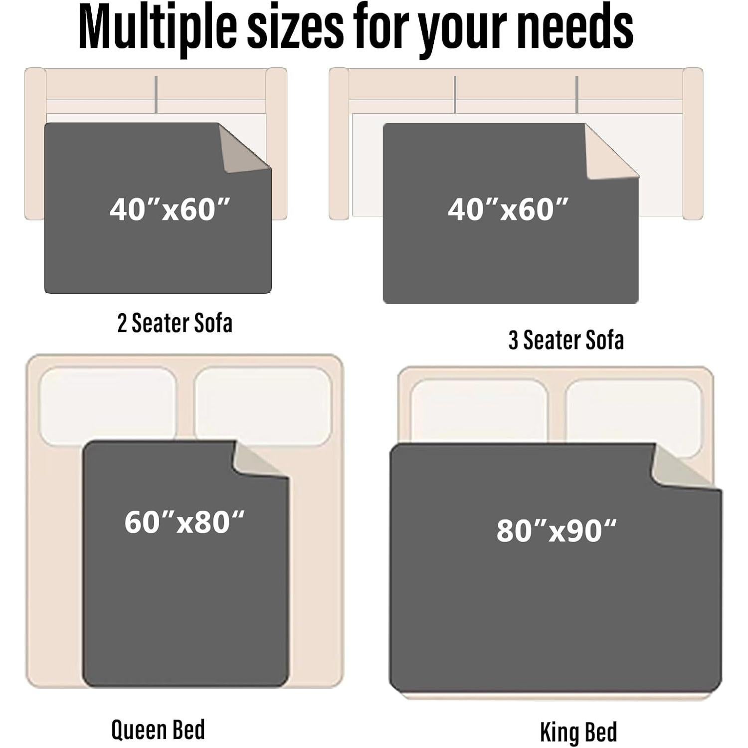 Manta Impermeable Ahinahwap 101.6x152.4cm Gris Oscuro/Plateado