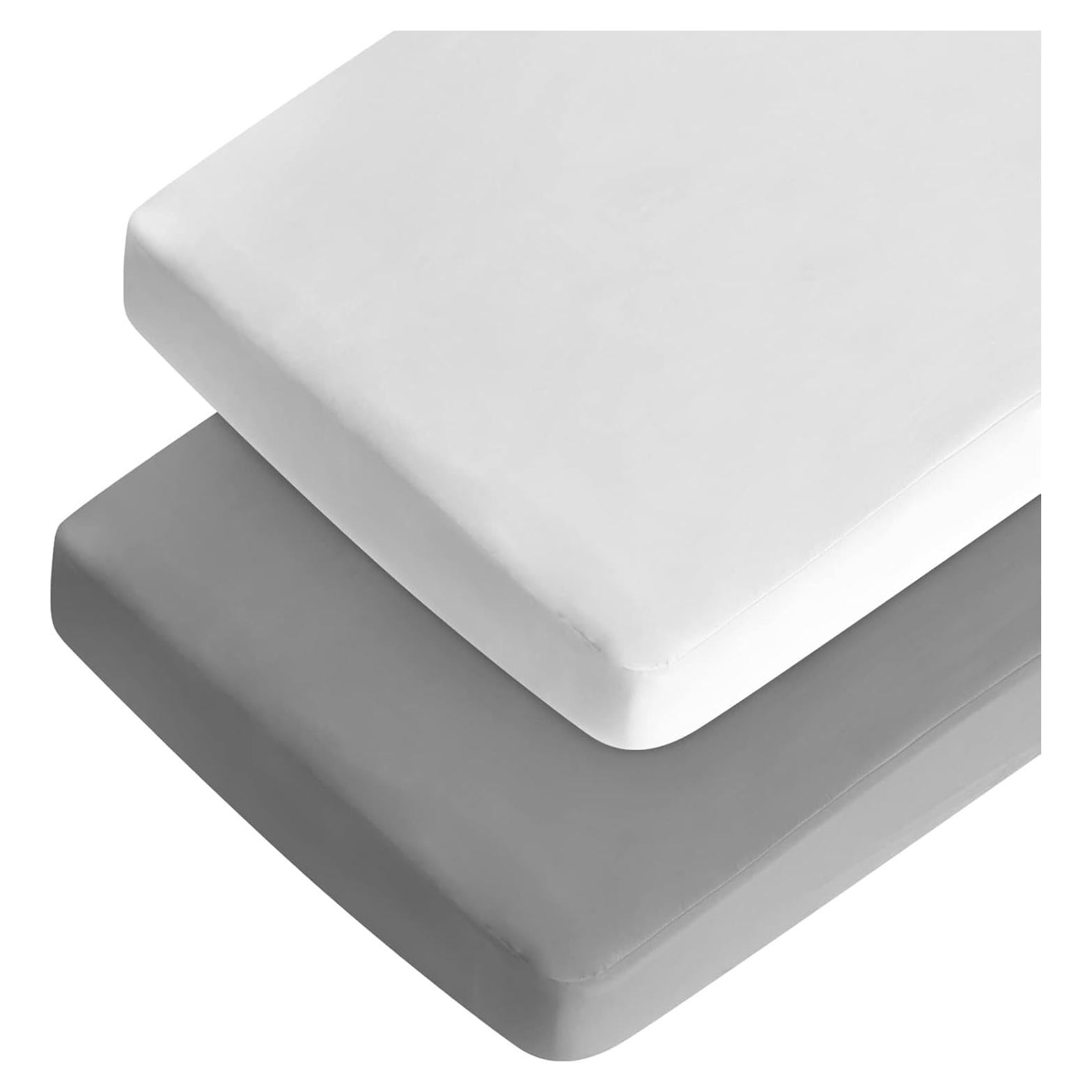 Sábanas de Cuna Coldwind 2 Piezas Microfibra Gris y Blanco