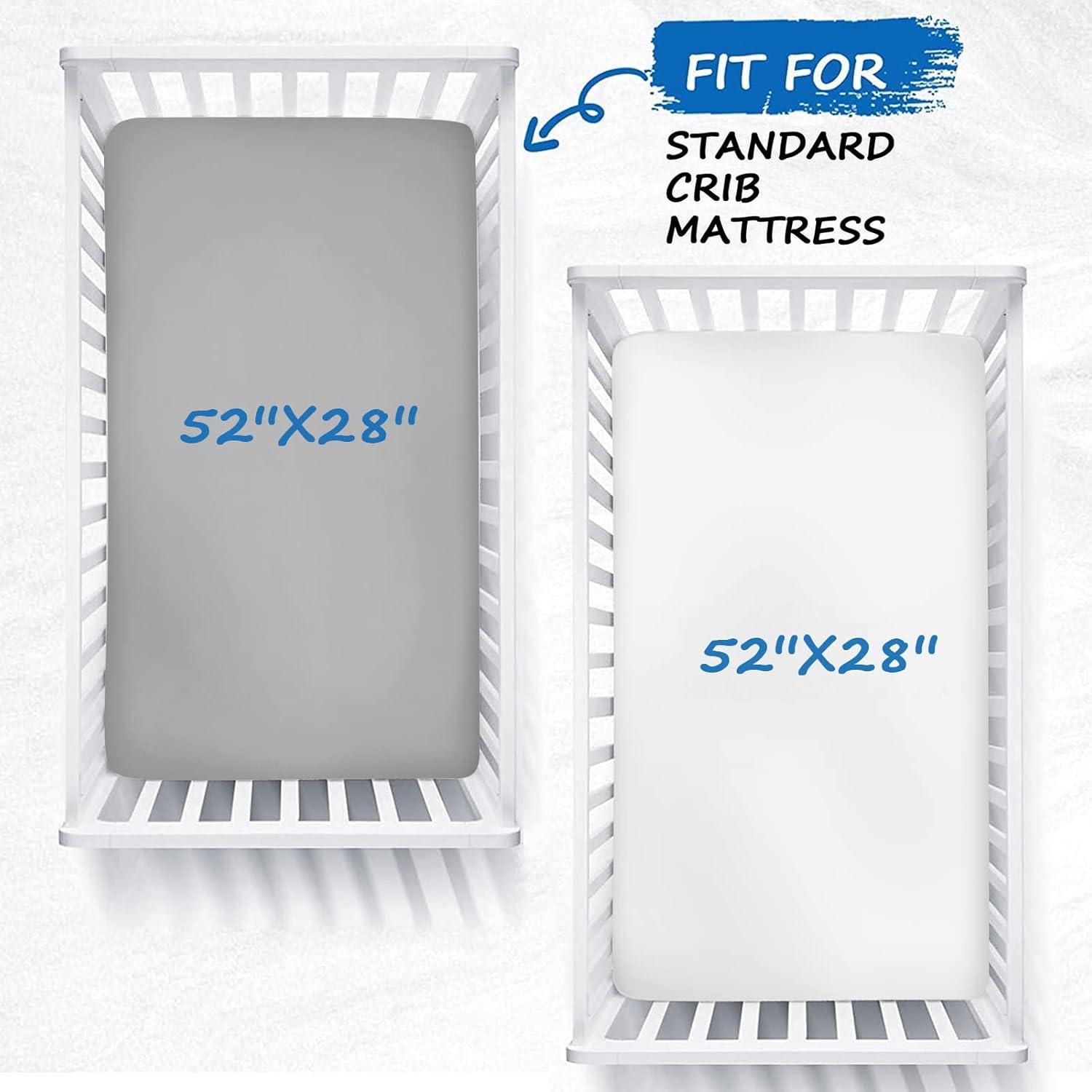 Sábanas de Cuna Coldwind 2 Piezas Microfibra Gris y Blanco