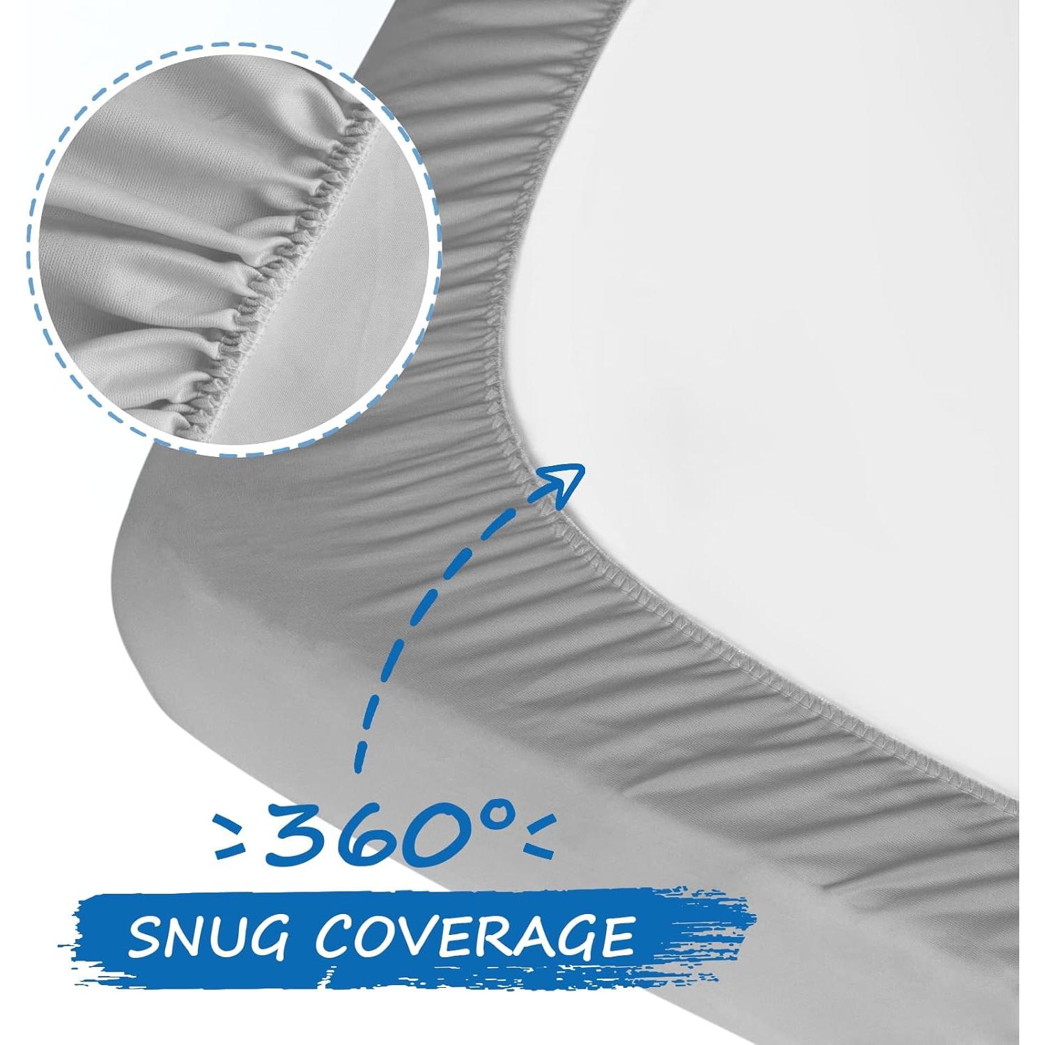 Sábanas de Cuna Coldwind 2 Piezas Microfibra Gris y Blanco