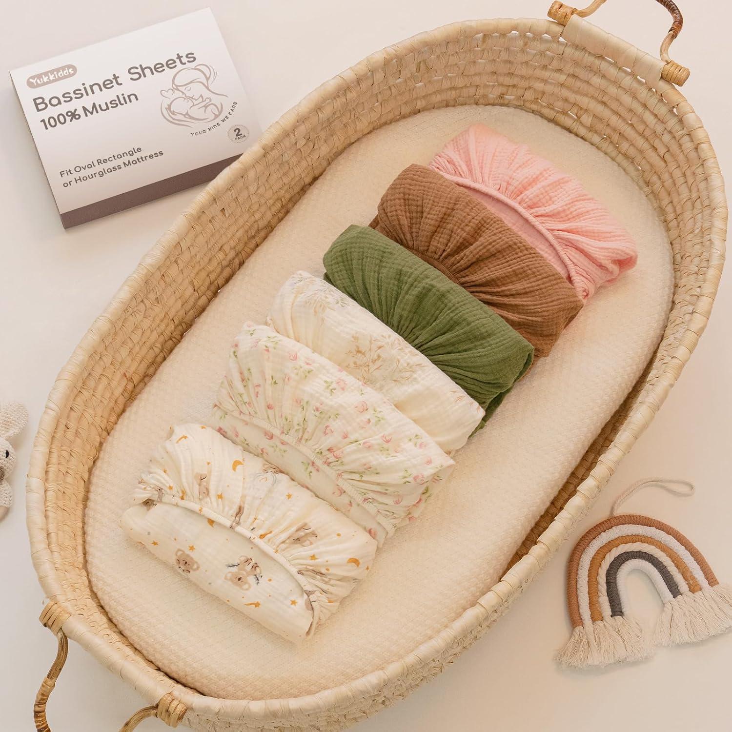 Sábanas de Muselina para Cuna Yukkidds 100% Algodón 2 Piezas