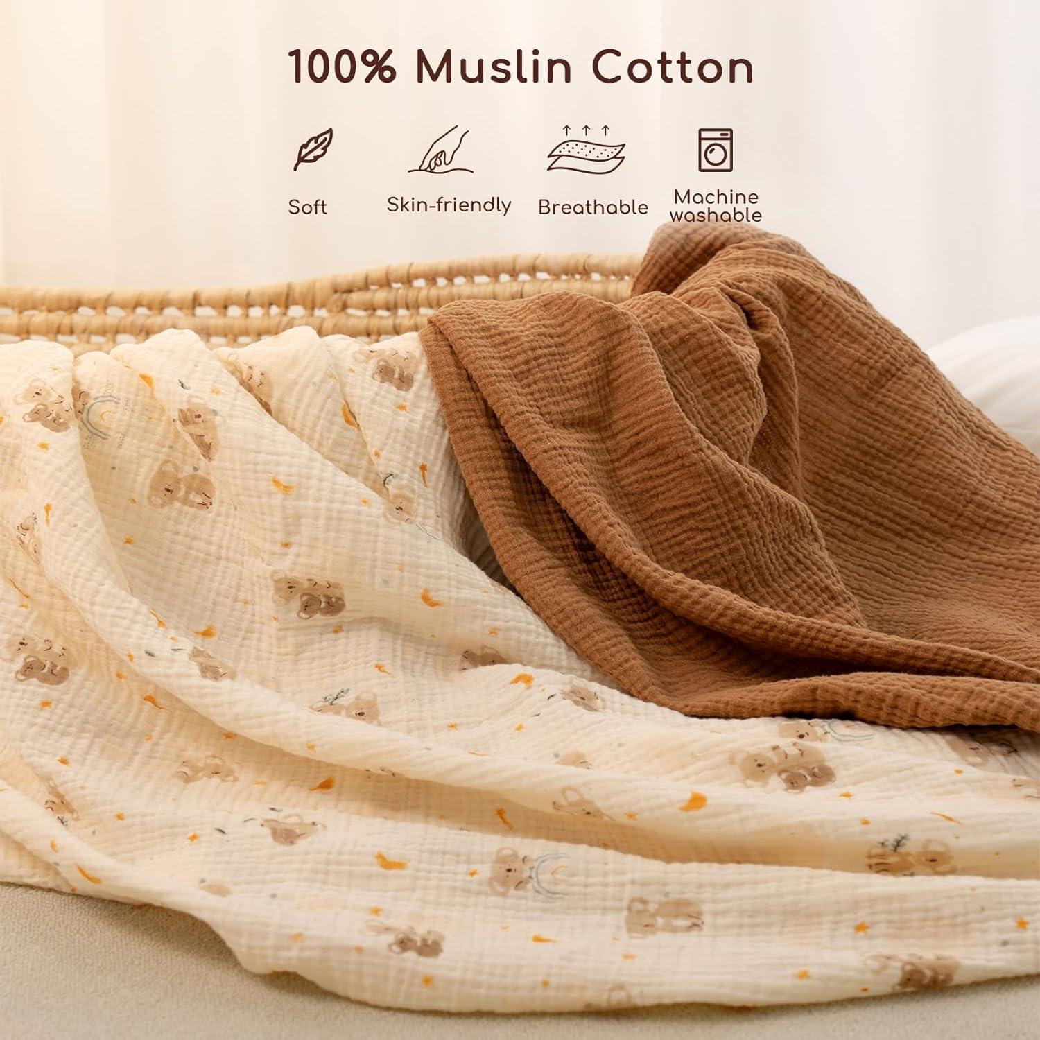 Sábanas de Muselina para Cuna Yukkidds 100% Algodón 2 Piezas