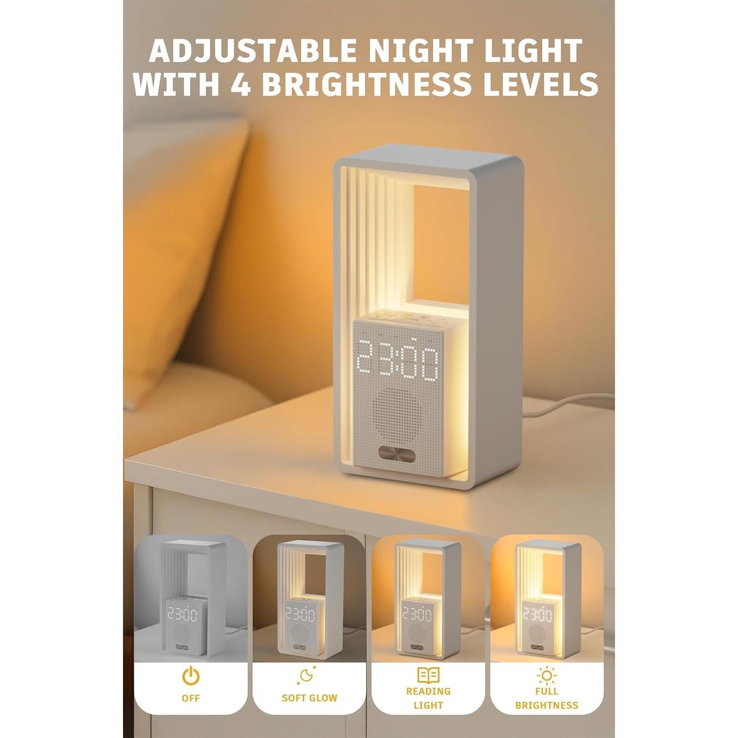 Reloj Despertador de Amanecer Bokefo A45-W con Luz y Sonidos