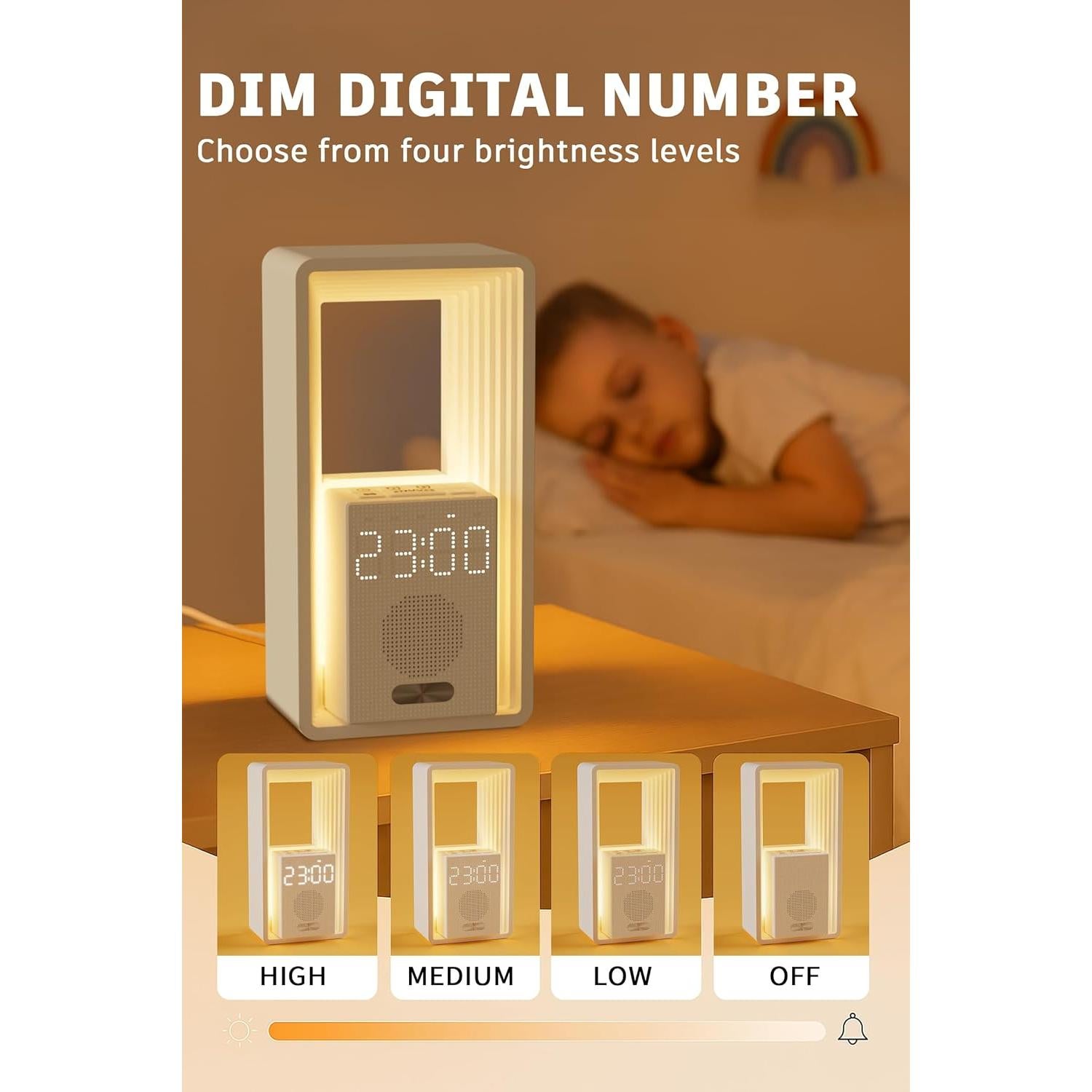 Reloj Despertador de Amanecer Bokefo A45-W con Luz y Sonidos