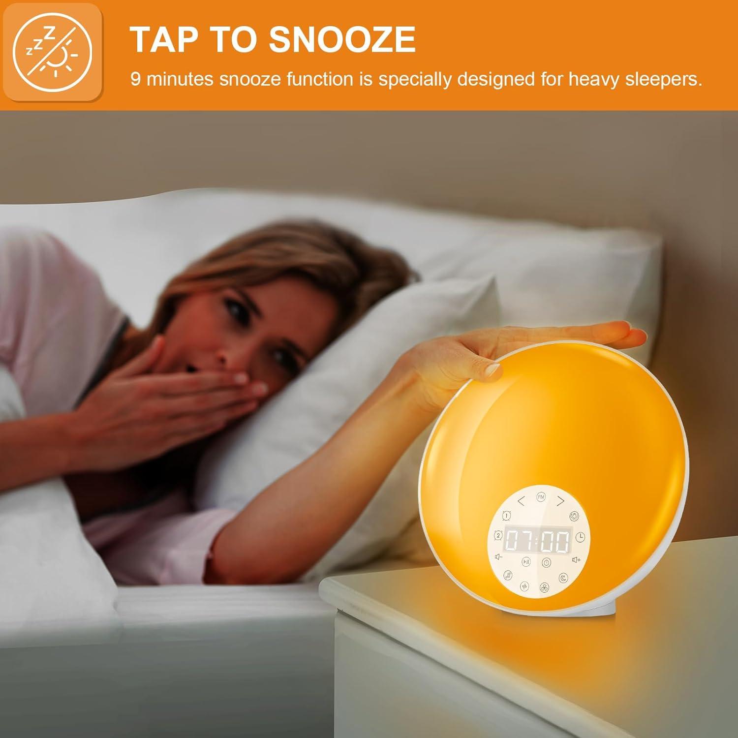 Despertador de Luz de Amanecer ANTDALIS con Radio FM y 26 Sonidos