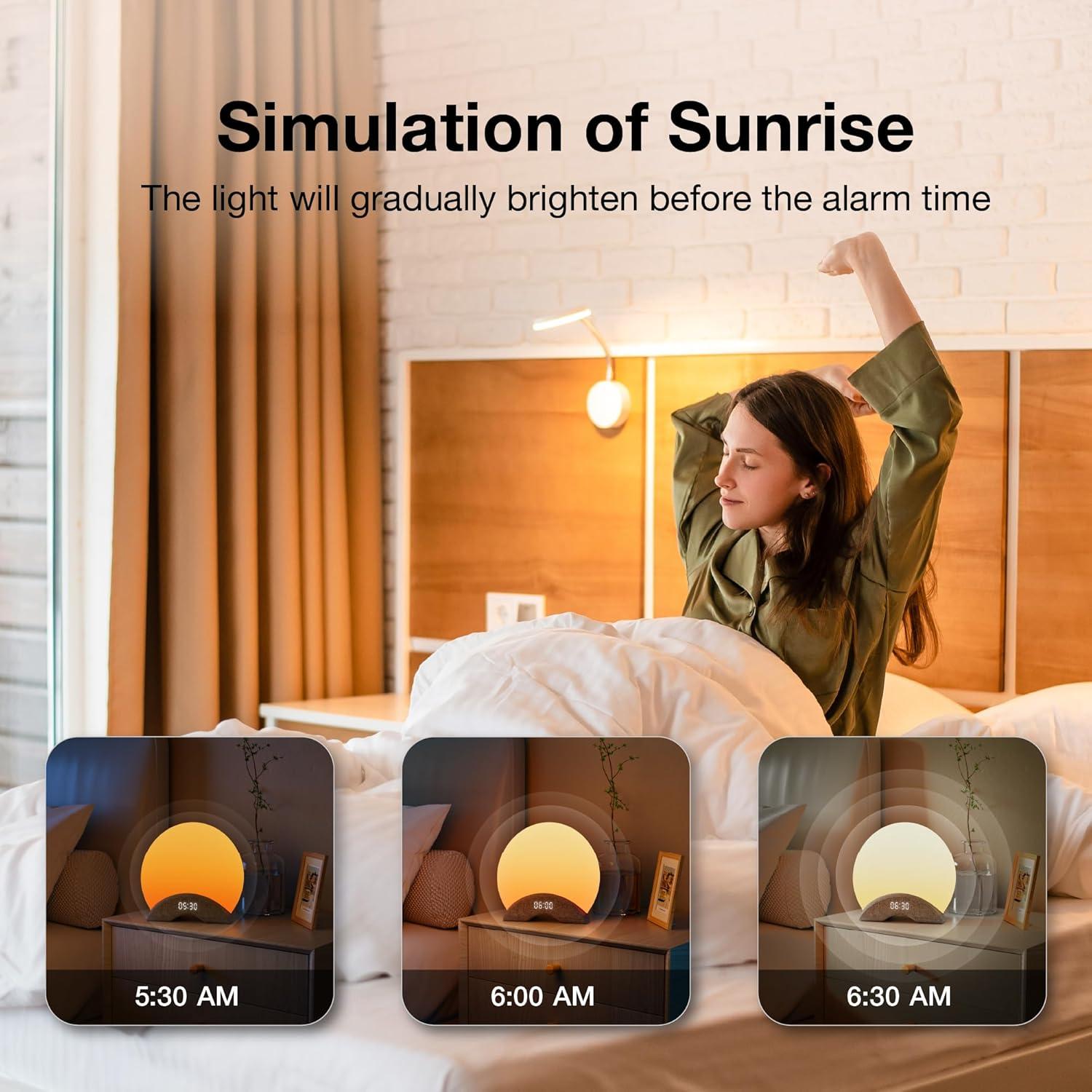 Reloj Despertador LaView con Luz de Amanecer y Sonidos Relajantes